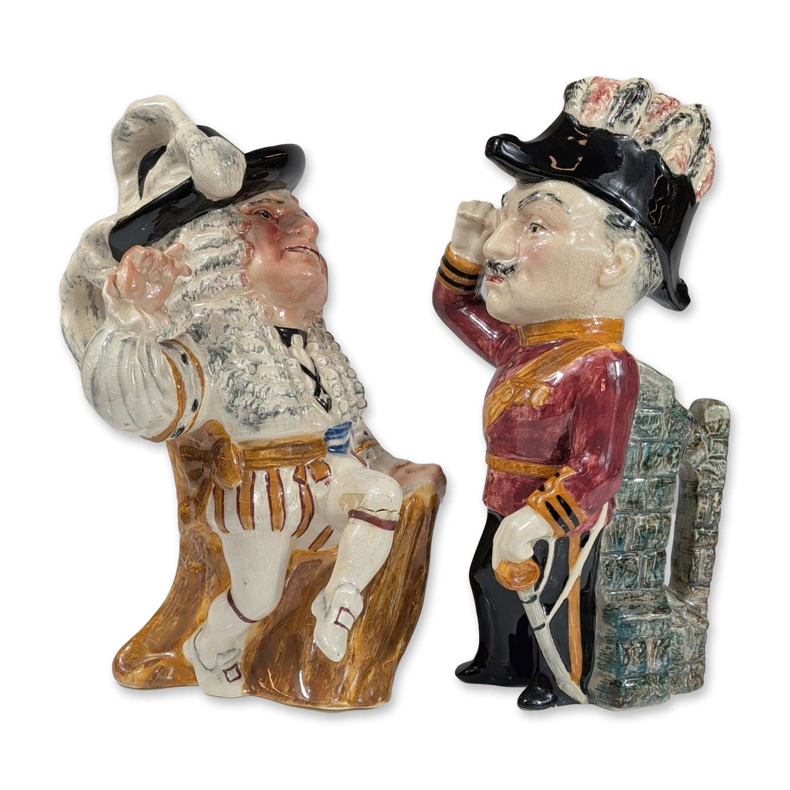 2pc Large Ceramic English Motif Toby Jugs (1 of 1)