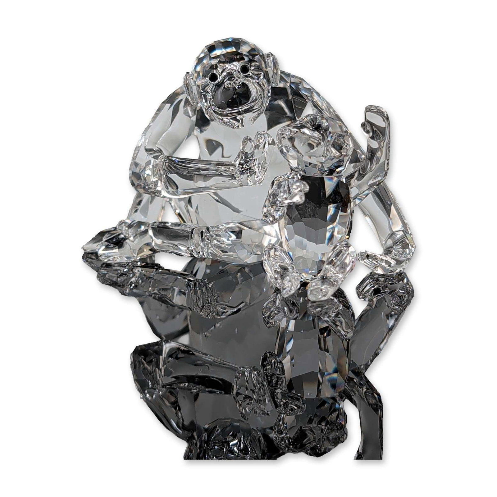 Swarovski Signed Crystal Chimpanzee Mother with Baby Figurines (1 of 6)