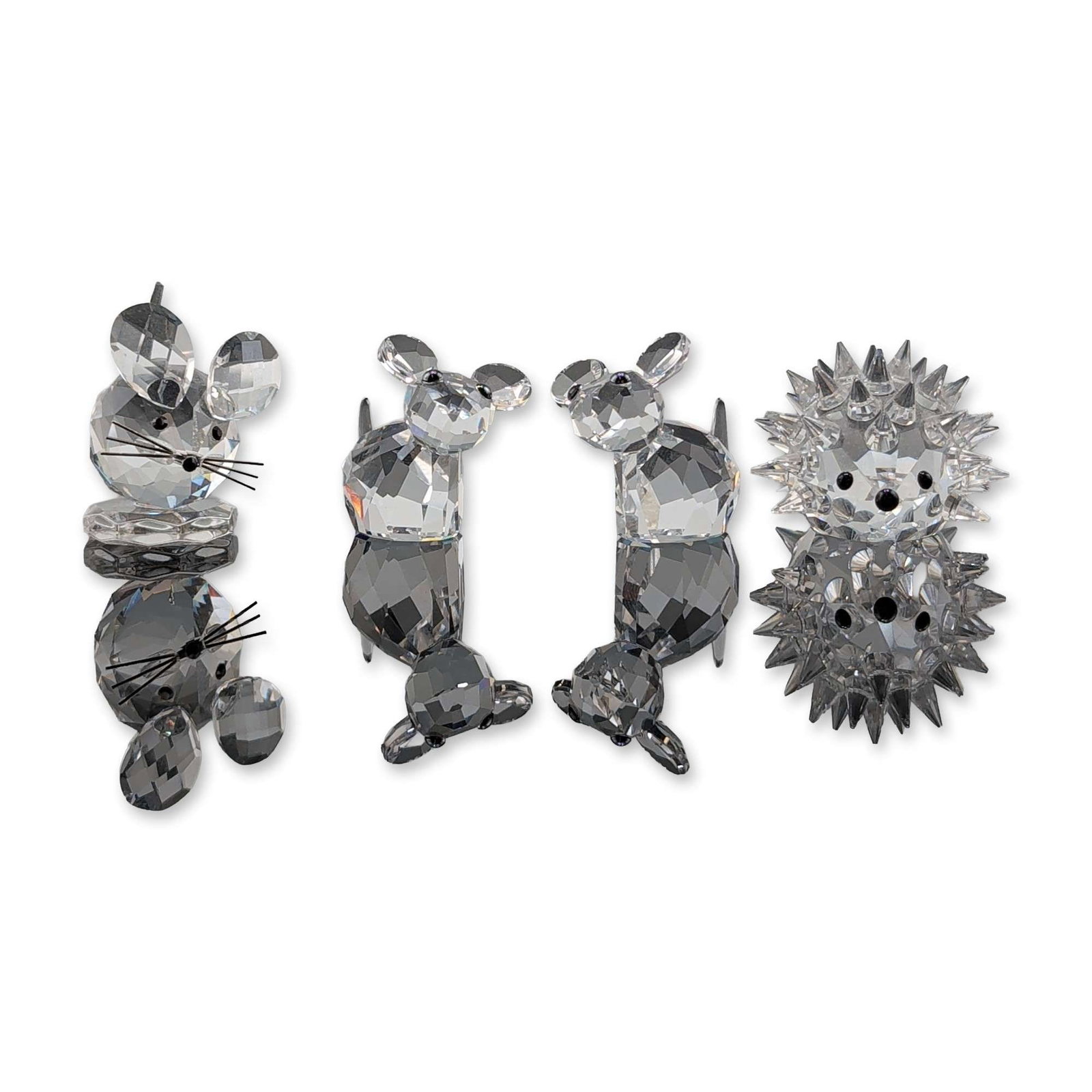 Collection of Four Swarovski Crystal Animal Figurines, Mice and Hedgehog (1 of 4)