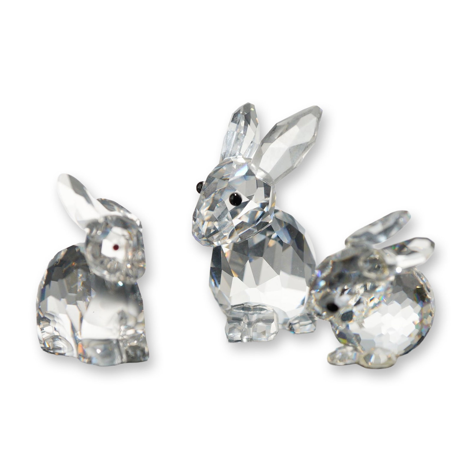3pc Swarovski Faceted Crystal Rabbit Figurines (1 of 4)