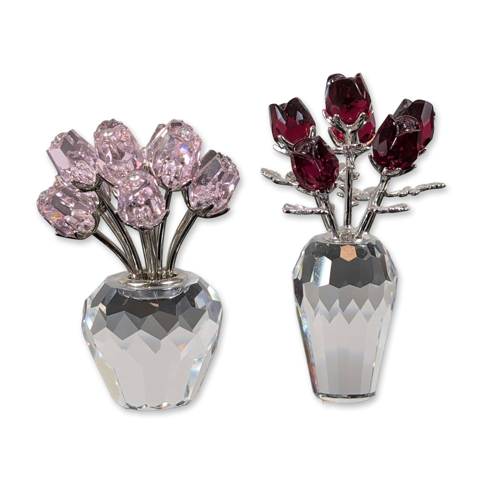 2pc Swarovski Crystal Flower Bouquet Figurines (1 of 3)