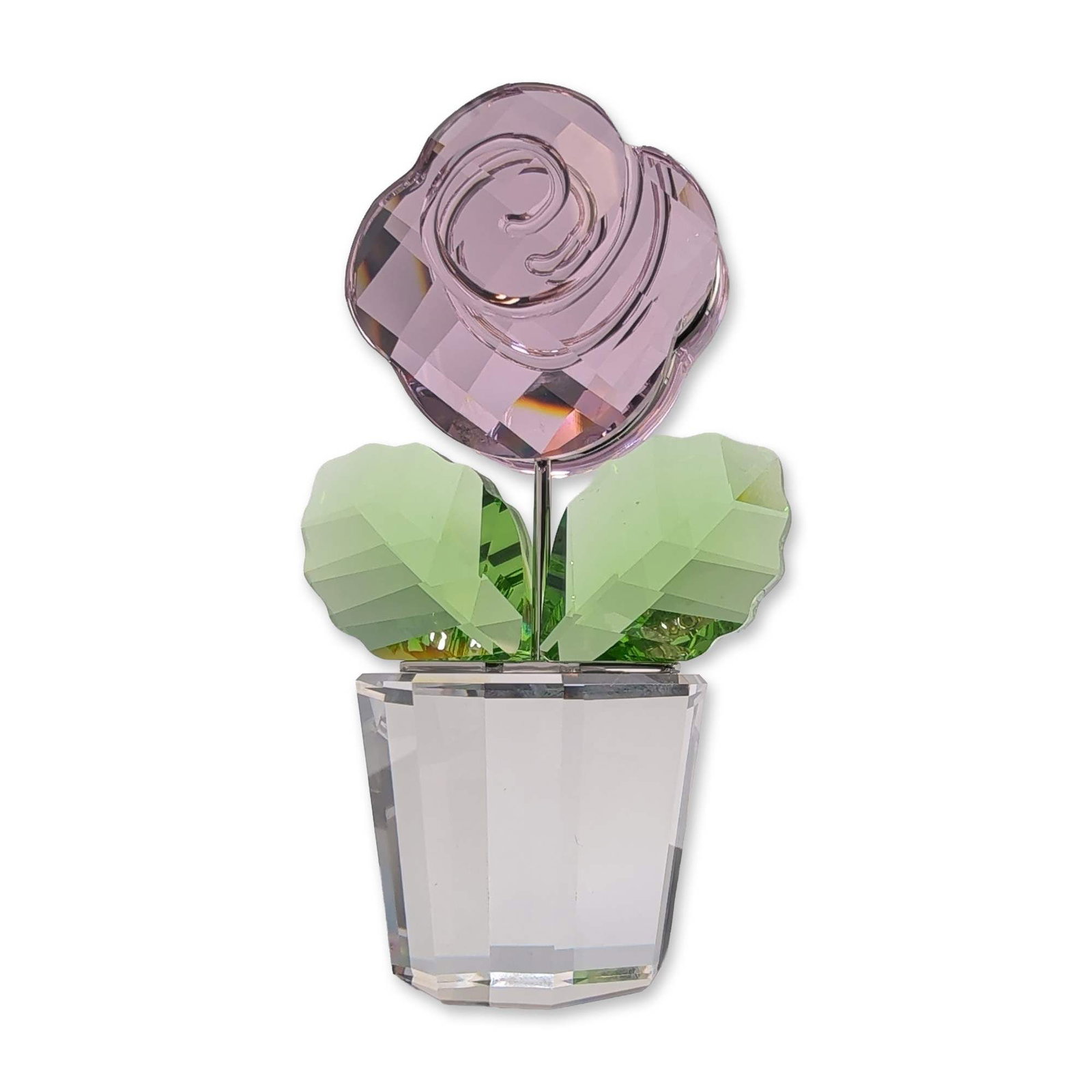 Swarovski Happy Flowers Pink Rose Crystal Figurine (1 of 3)