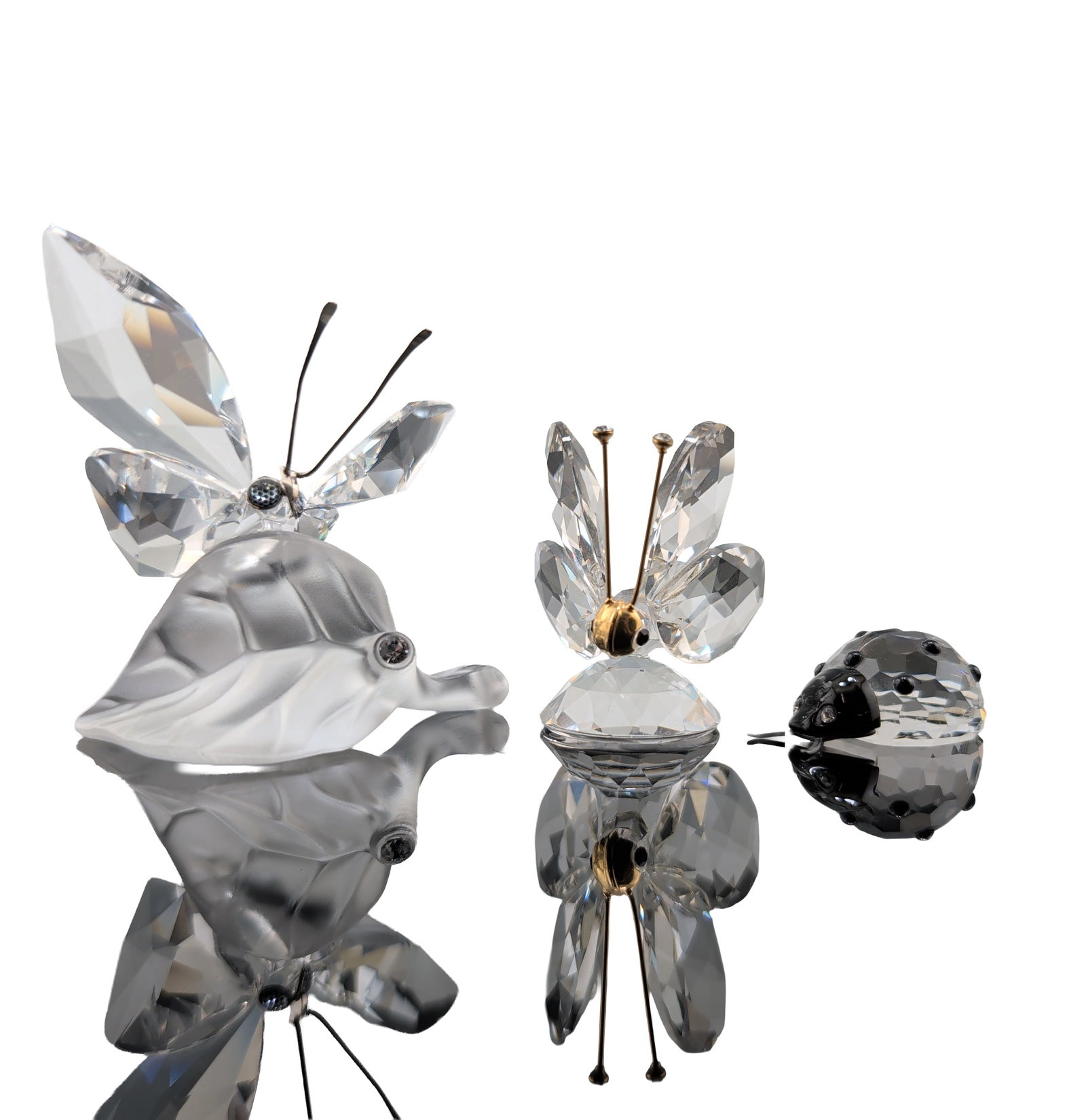 3pc Swarovski Silver Crystal Insect Figurines (1 of 5)