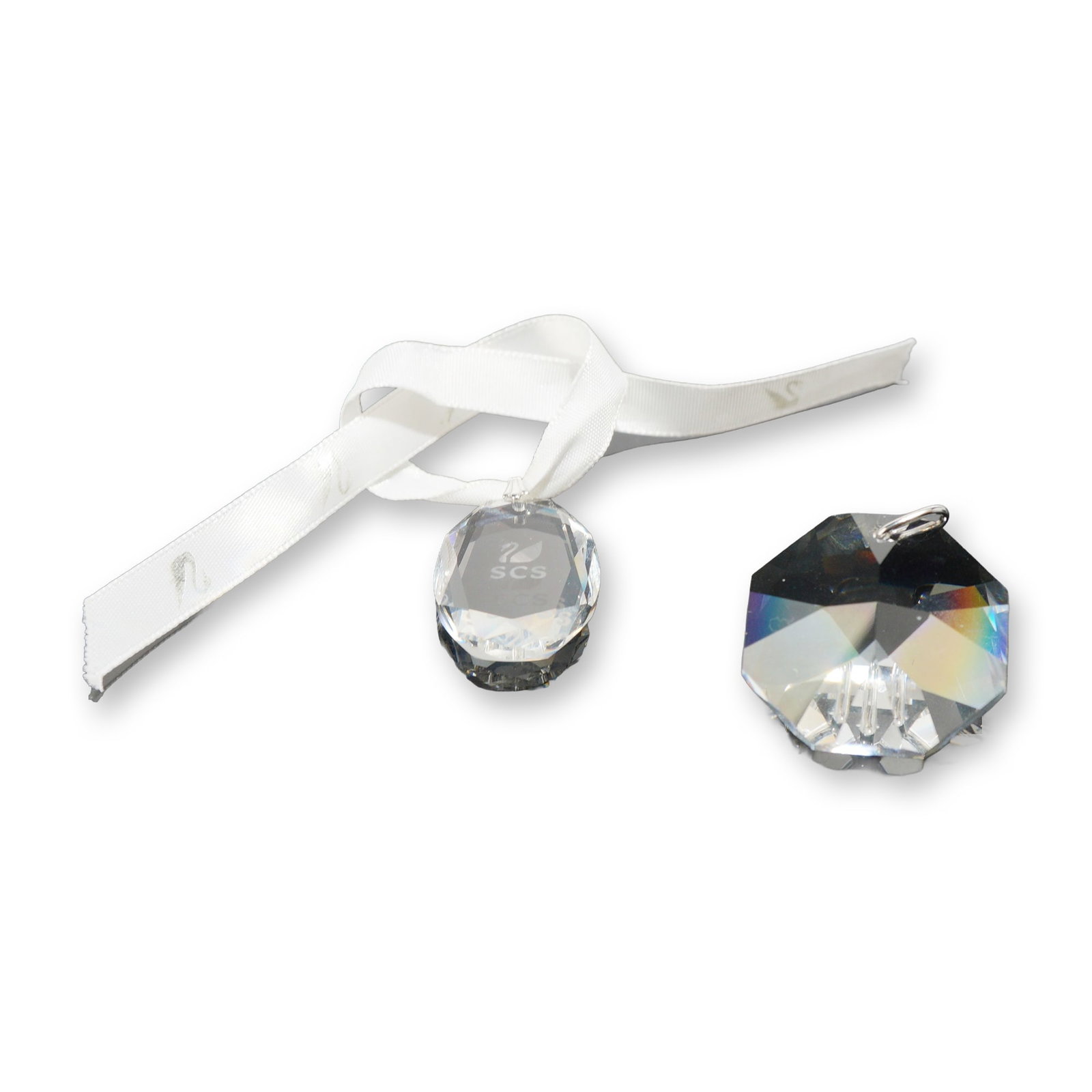 Two Swarovski SCS Faceted Lead Crystal Ornaments (1 of 4)