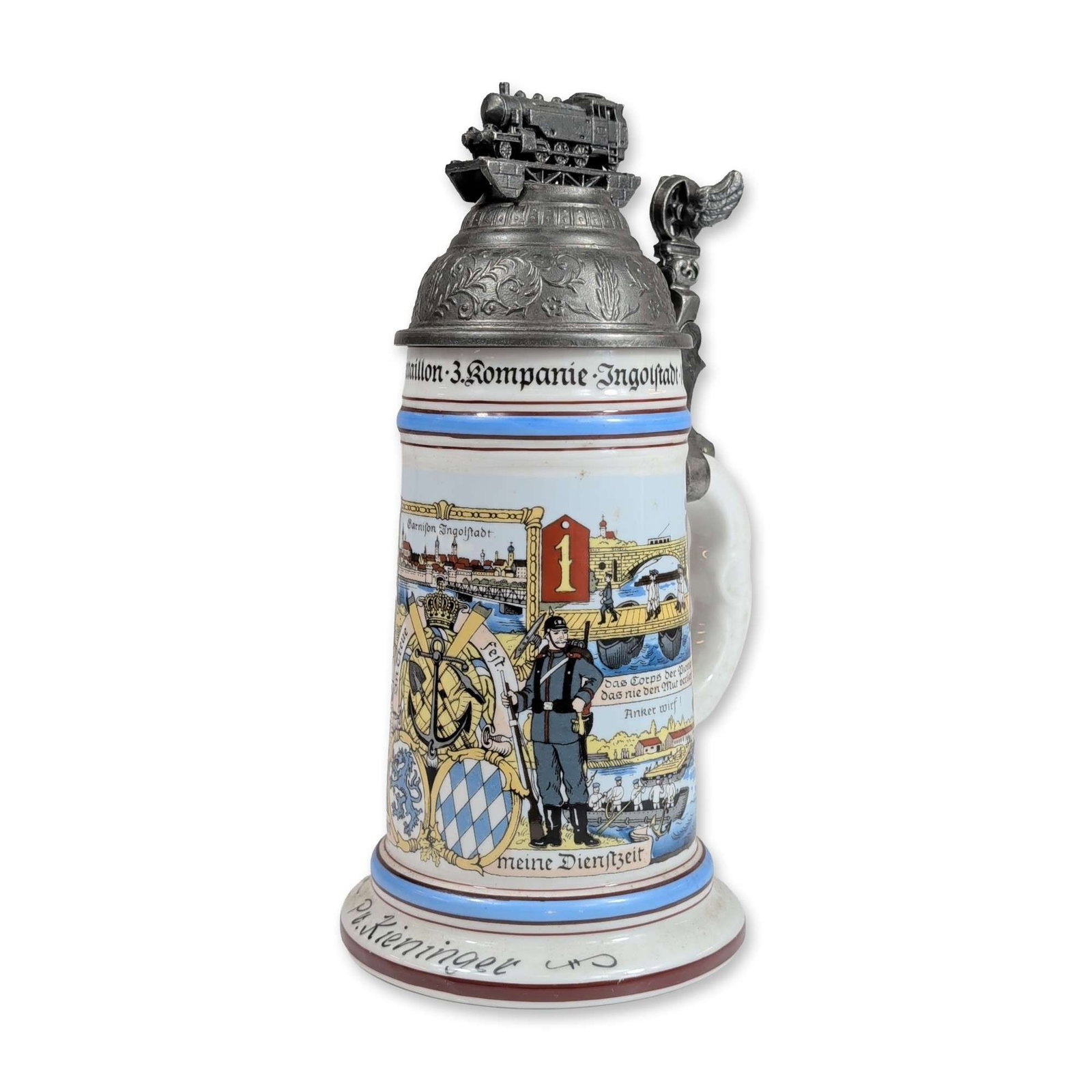 Imperial German Bavarian 3rd Pioneer Battalion Reservist Beer Stein (1 of 1)