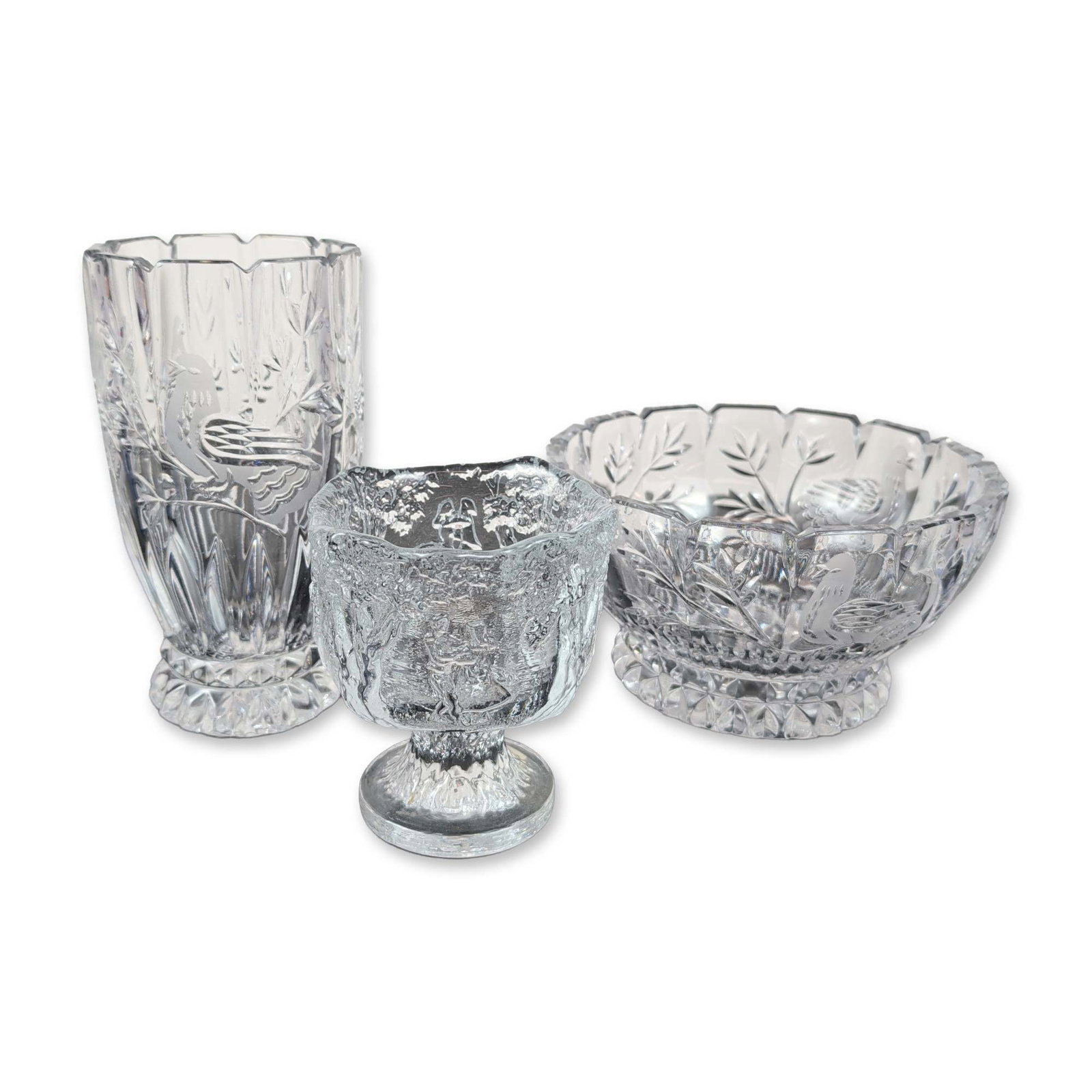3pc Clear Crystal and Glass Tableware (1 of 5)