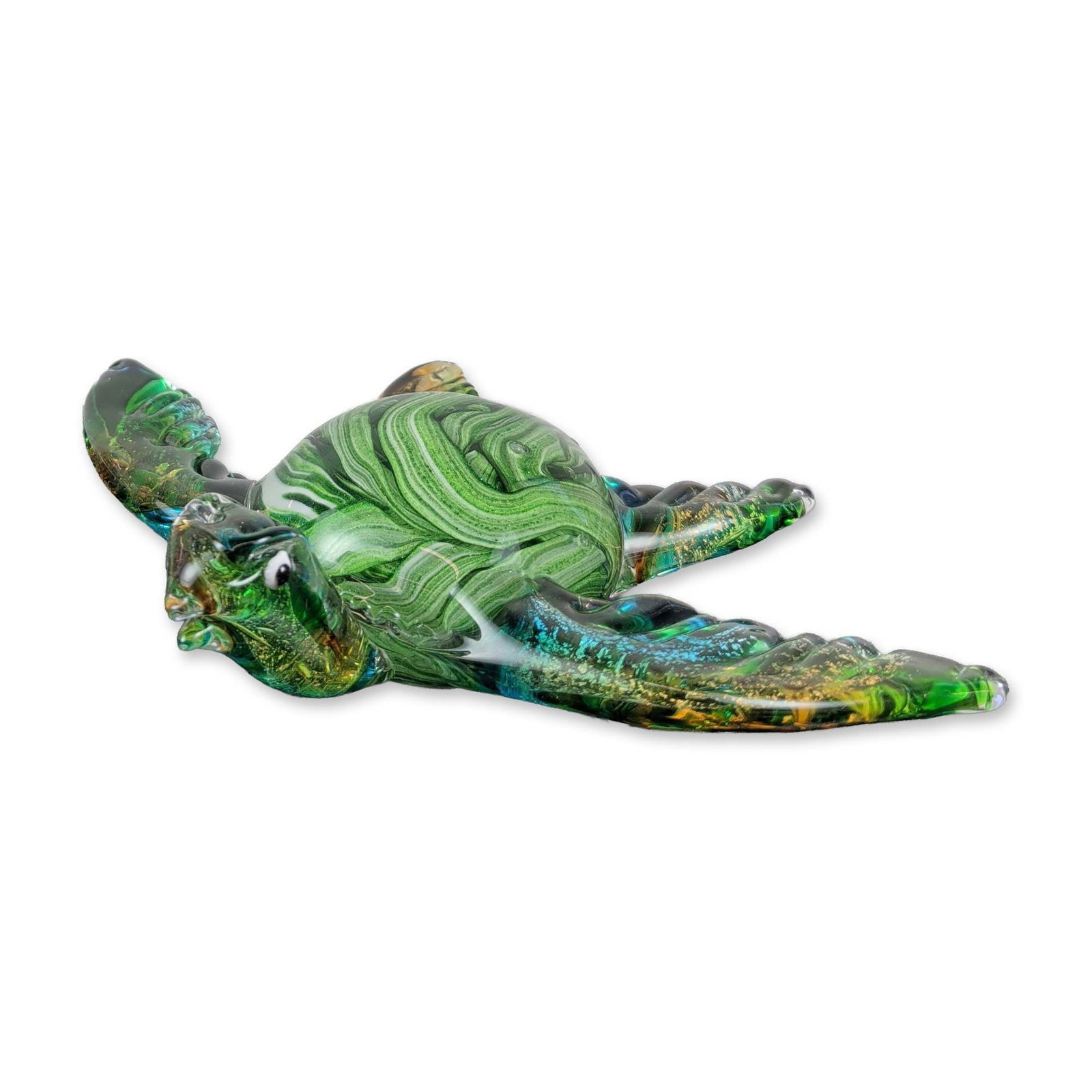 Global Village 2016 Chinese Art Glass Sea Turtle Figurine (1 of 5)