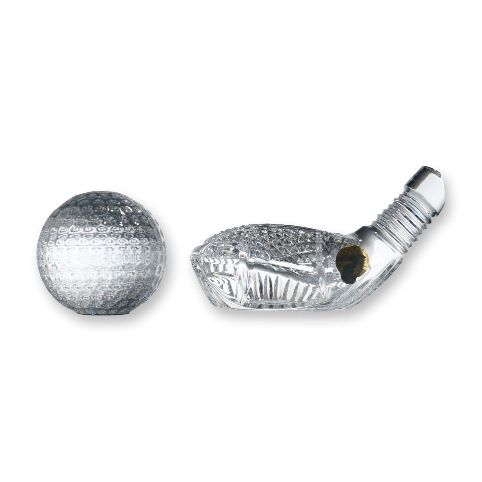 2pc Waterford Crystal Golf Ball and Driver Head Paperweights (1 of 4)