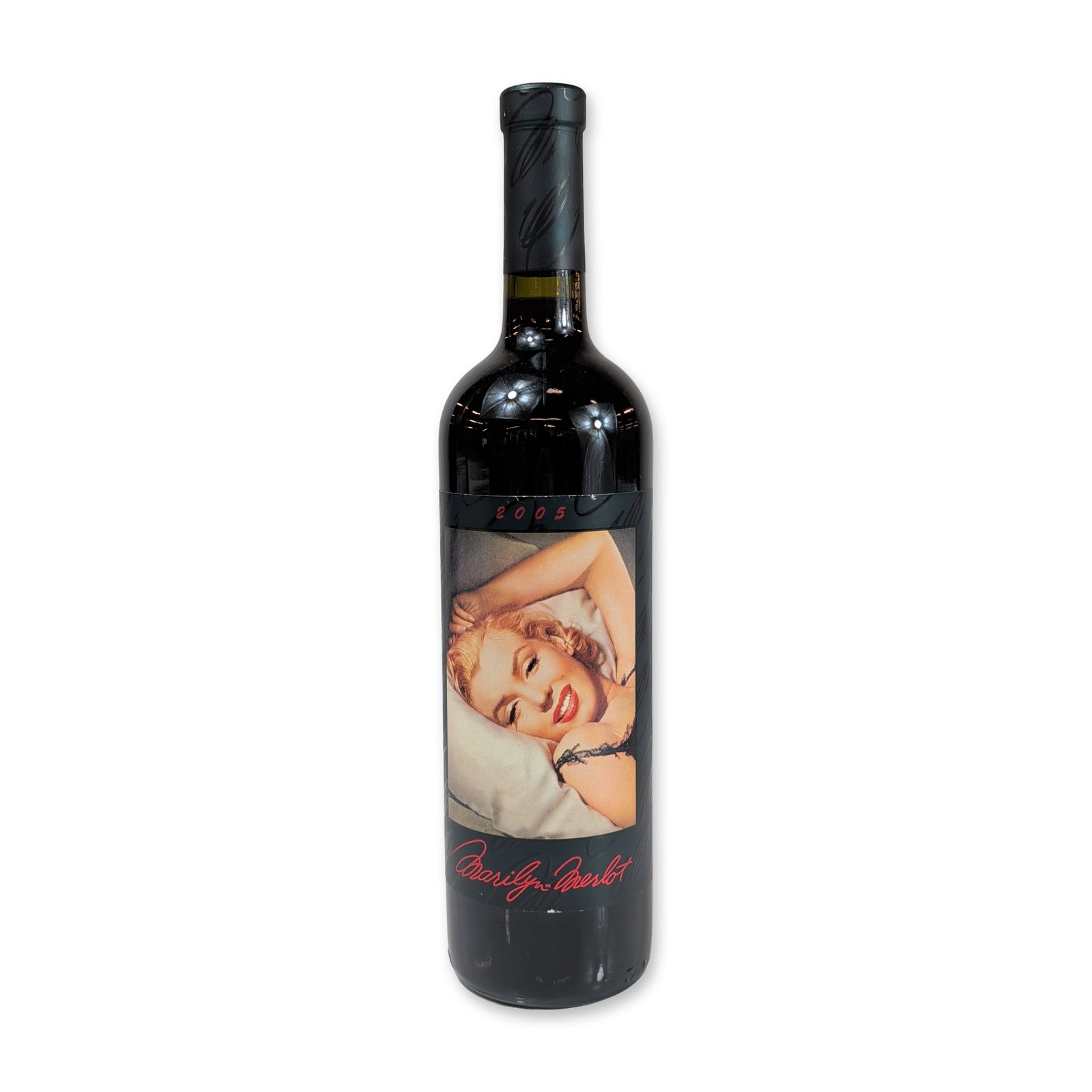 2005 Marilyn Merlot Napa Valley Red Wine: 2005 Marilyn Merlot produced and bottled by Nova Wines, Inc. in Oakville, Napa Valley, California. This red wine is a blend of 90 percent Merlot and 10 percent Cabernet Sauvignon, representing the 21s