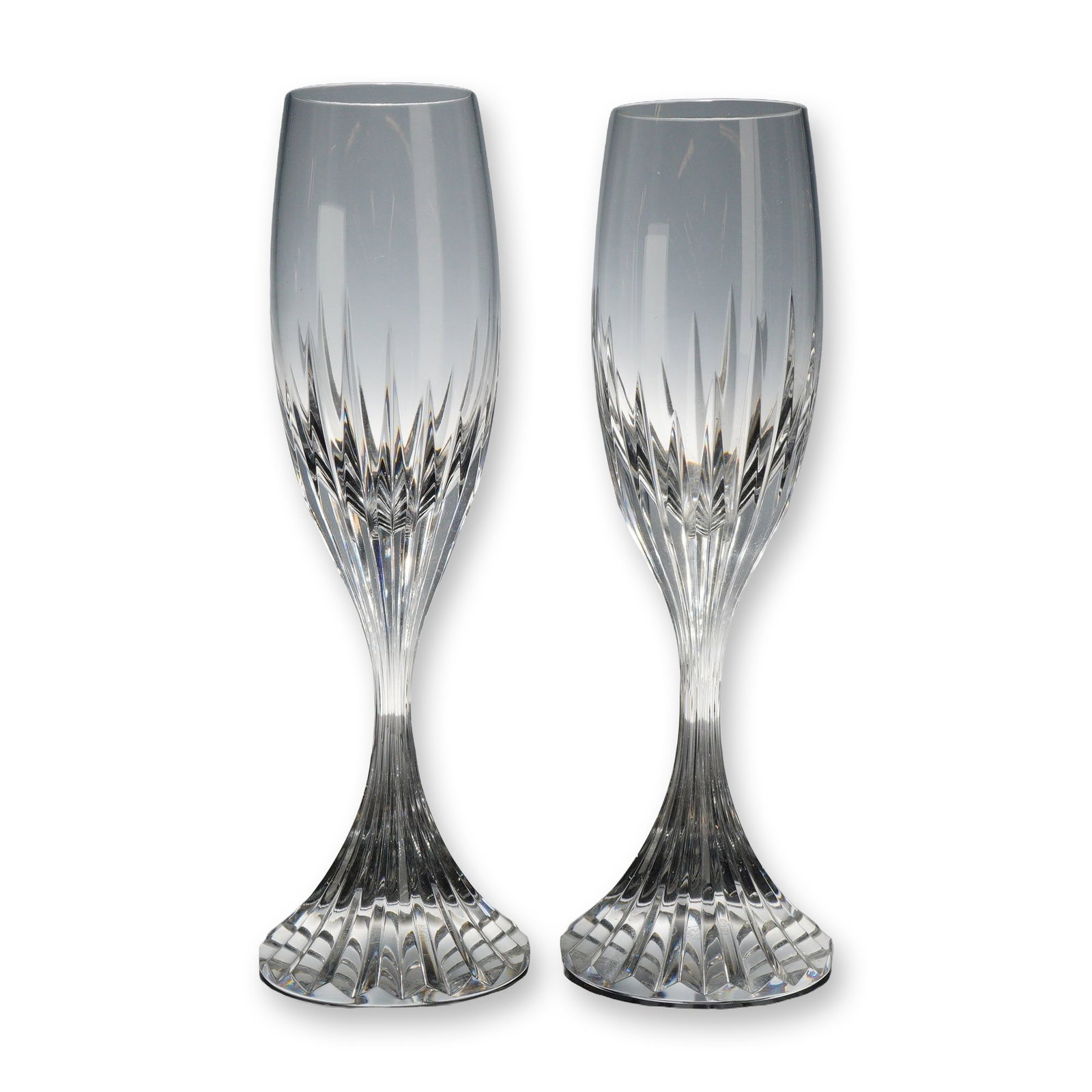 Pair of Baccarat Massena Crystal Champagne Flutes (1 of 3)