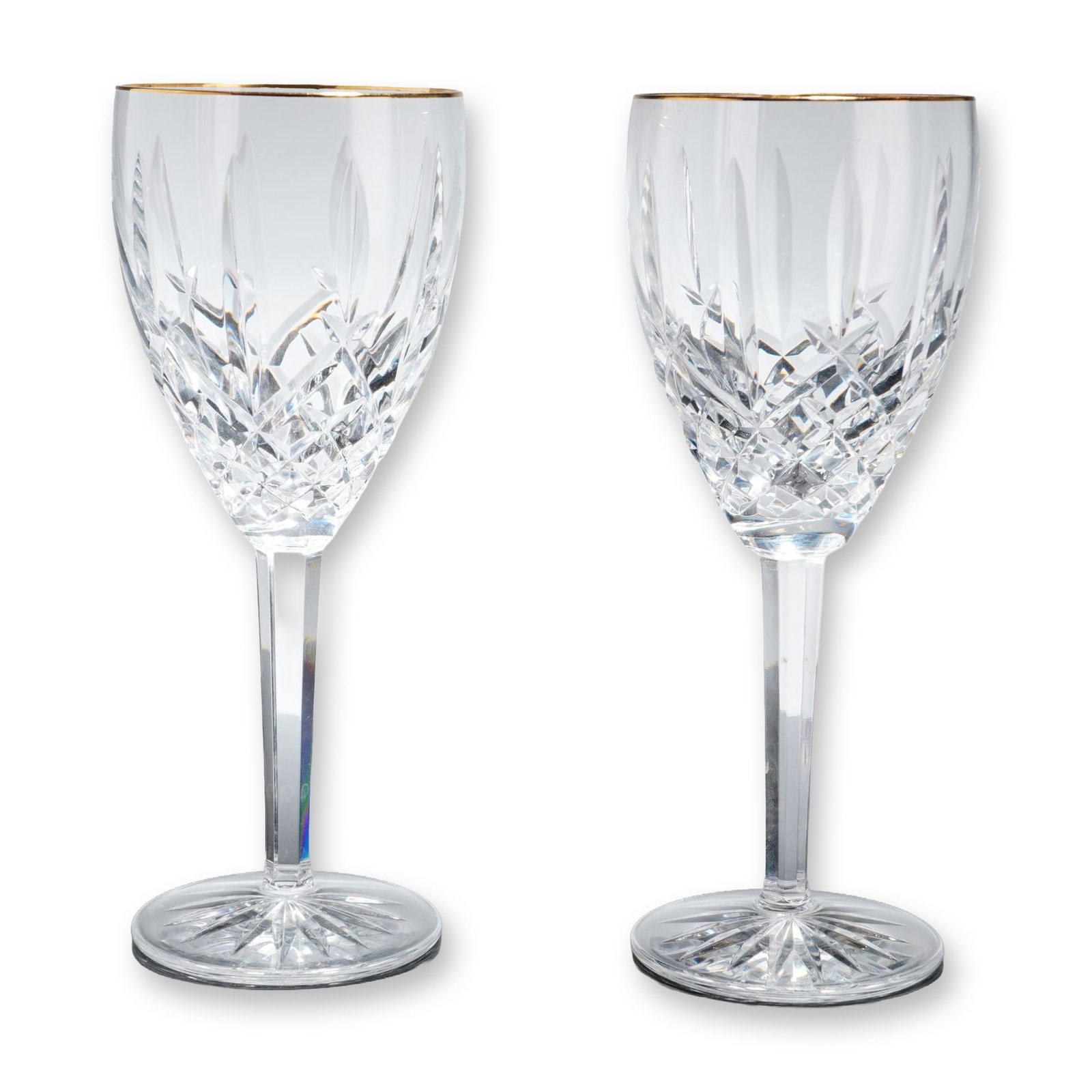 Pair of Waterford Golden Araglin Crystal Wine Glasses (1 of 4)
