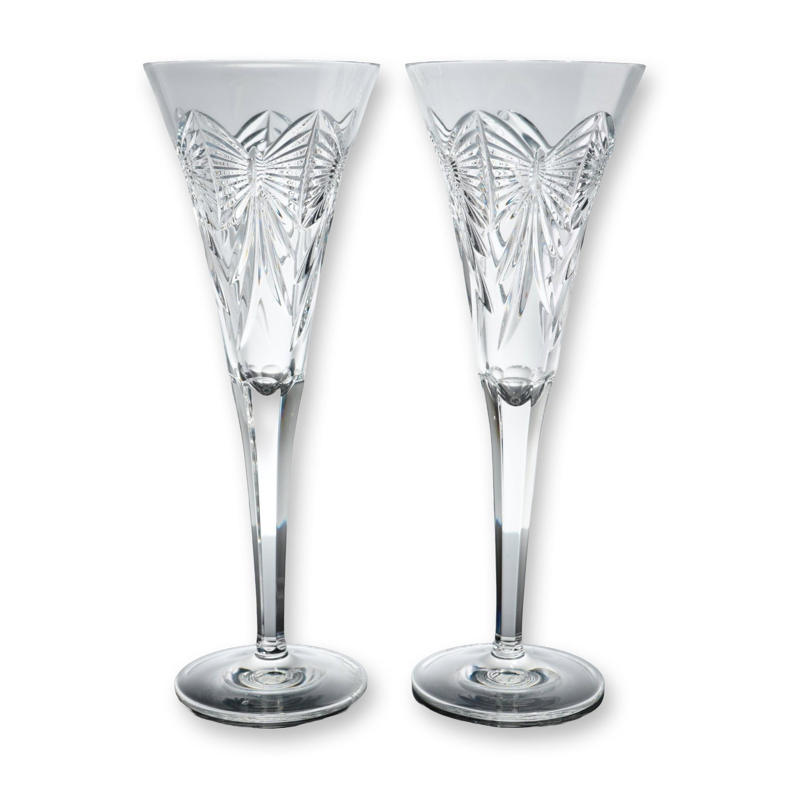 Pair of Waterford Millennium Crystal Toasting Flutes, Happiness (1 of 5)