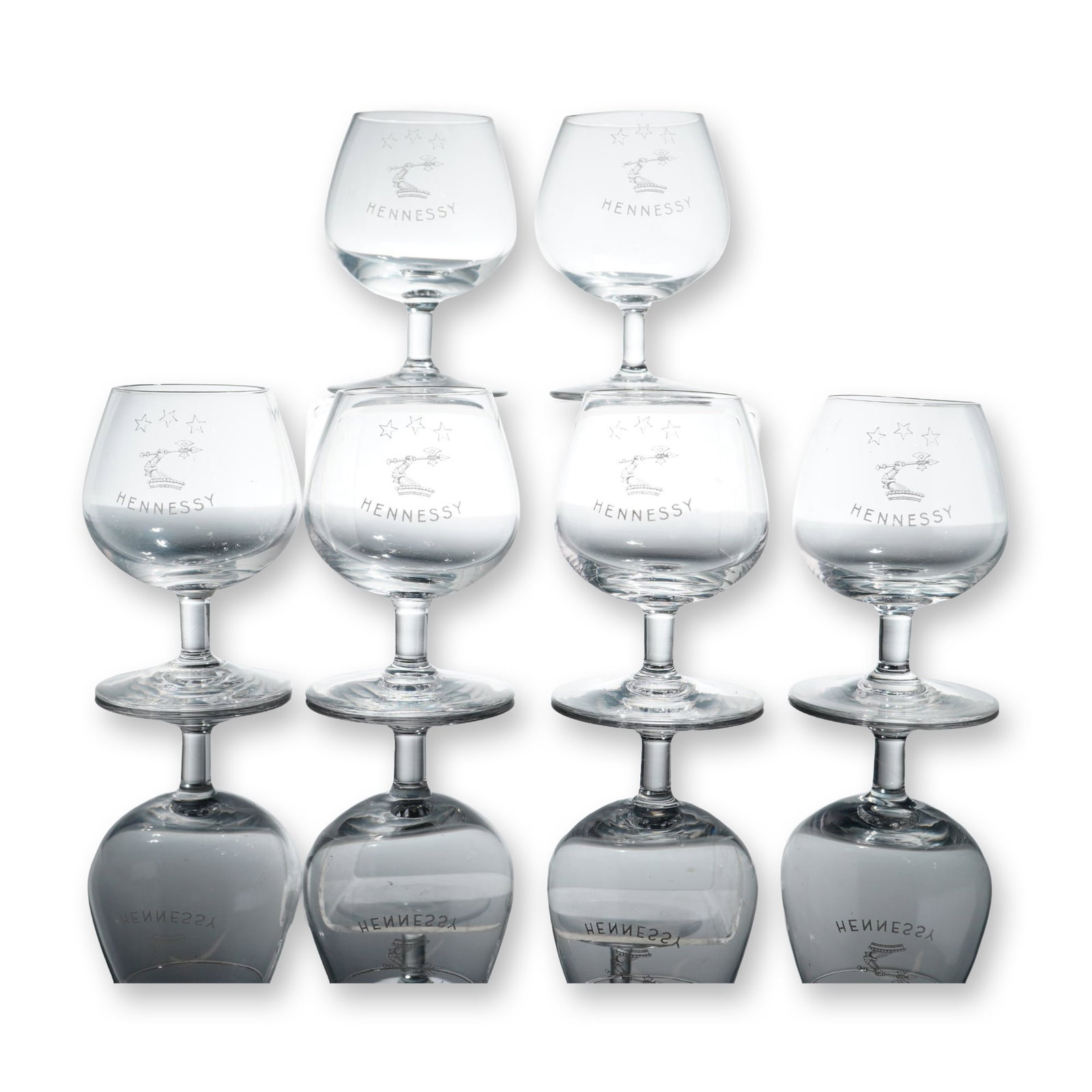Set of 6 Hennessy Clear Glass Cordial Snifter Glasses (1 of 4)