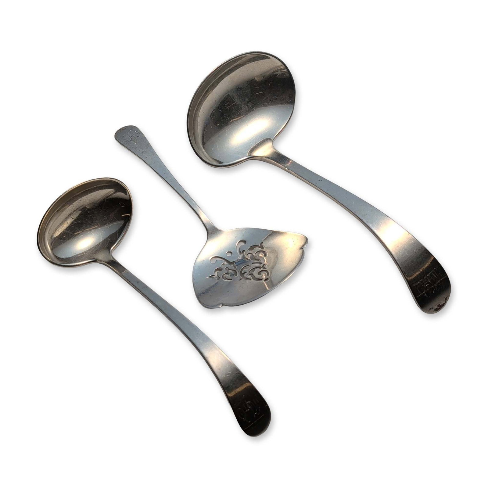 3pc Tuttle Silver Company Sterling Silver Small Ladles and Slotted Spoon, Hannah Hull (1 of 5)