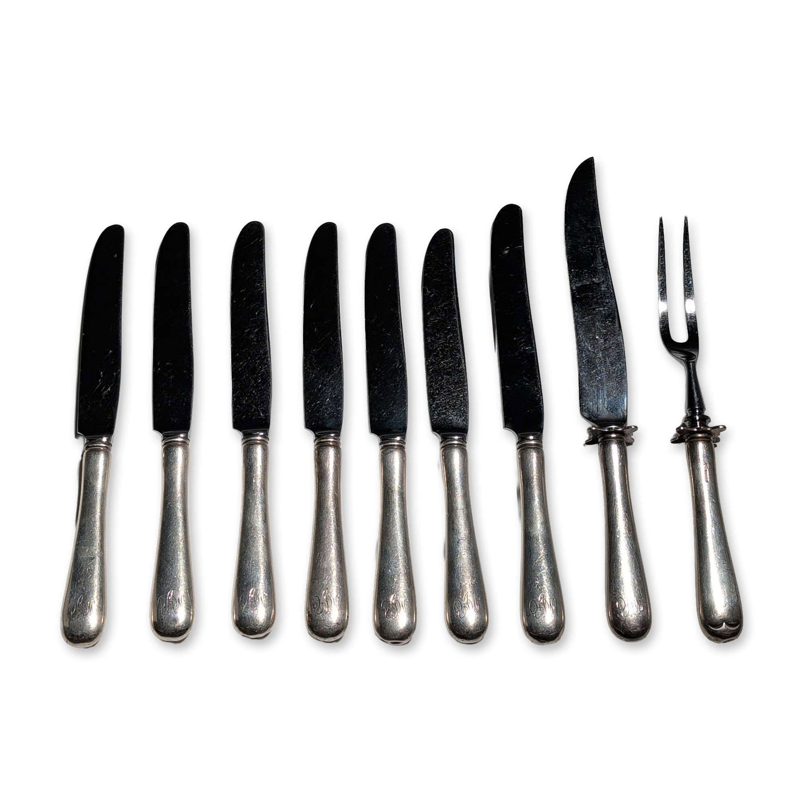 9pc Tuttle Silver Company Sterling Silver and Stainless Steel Cold Meat Serving Utensils and Dinner (1 of 5)