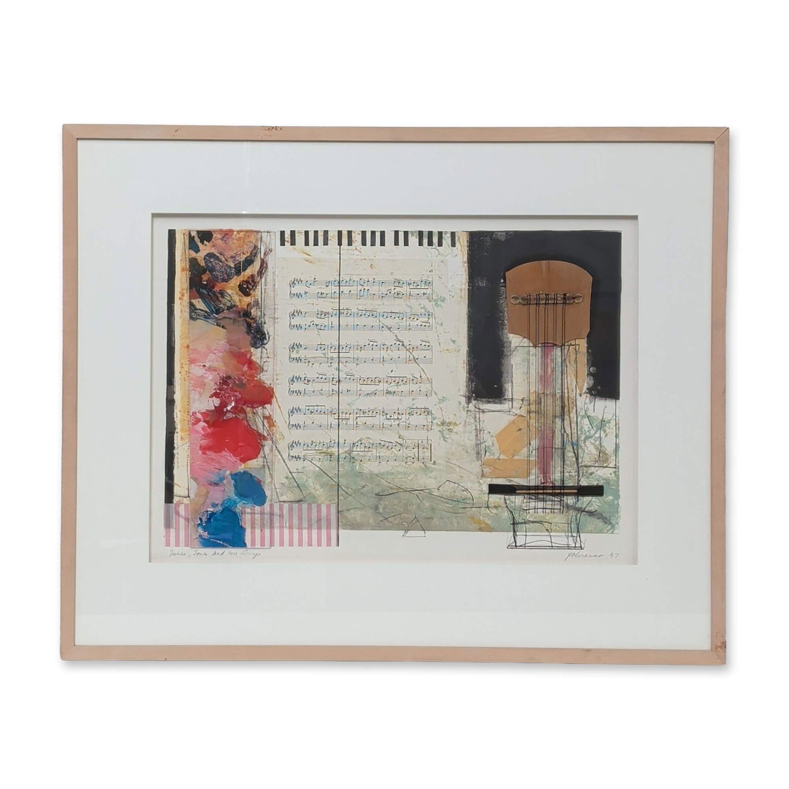 Ron Pokrasso (American, b. 1951), Assemblage & Collage on Paper, Tunes and Tones, Signed (1 of 7)
