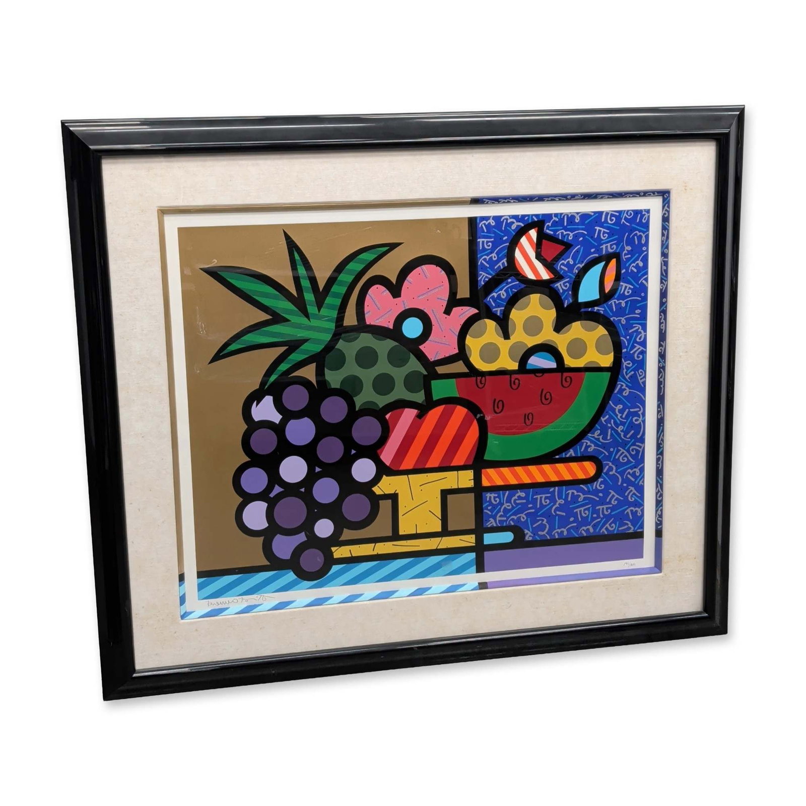 Romero Britto (Brazilian, b. 1963), Serigraph on paper, Bowl of Fruit, Signed & Numbered (1 of 6)