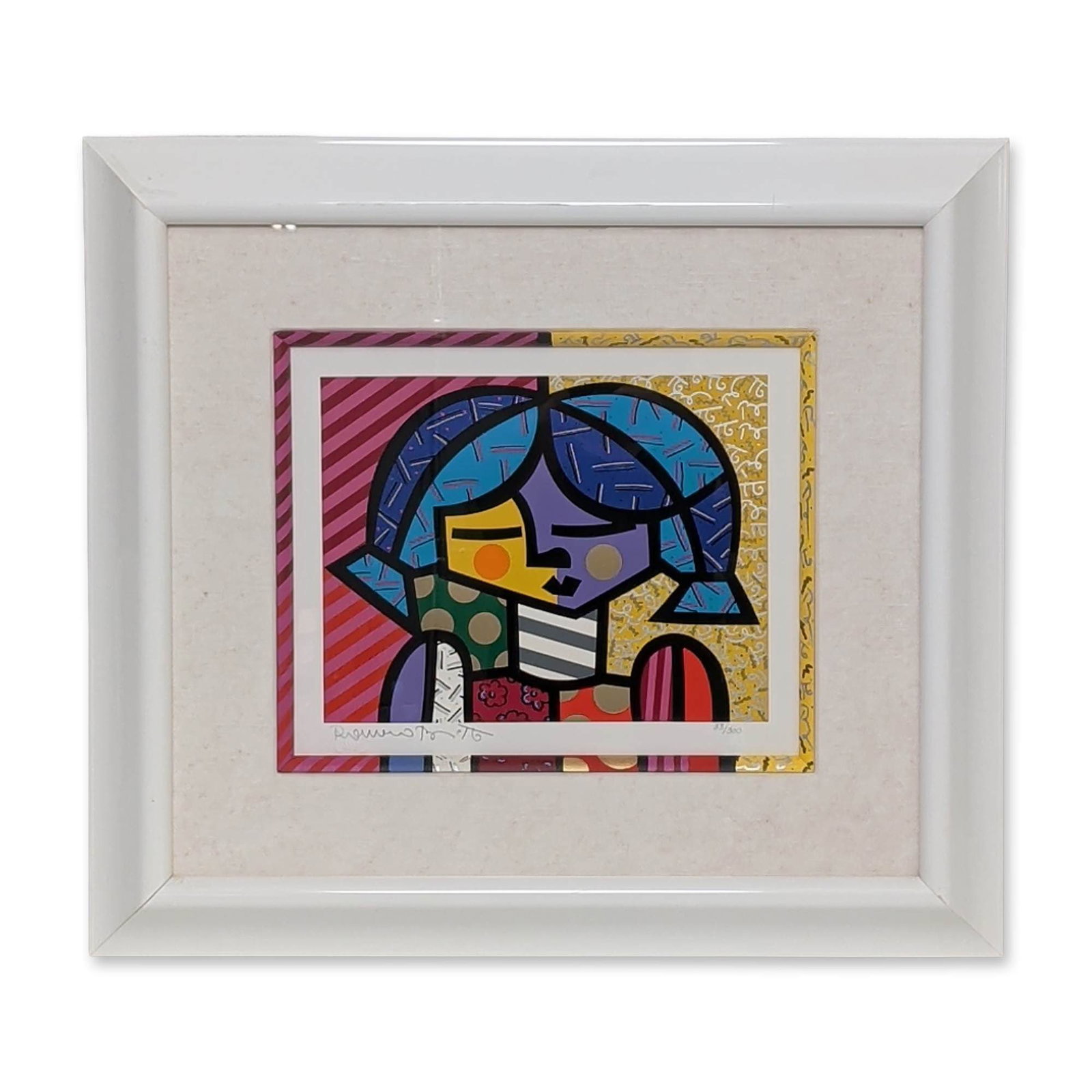 Romero Britto (Brazilian, b. 1963), Serigraph on Paper, Country Girl, Signed & Numbered: Romero Britto (Brazilian, b. 1963) limited edition serigraph on paper from The Girls, titled Country Girl, featuring a stylized profile in the artist's signature neo-pop style with vibrant colors and 