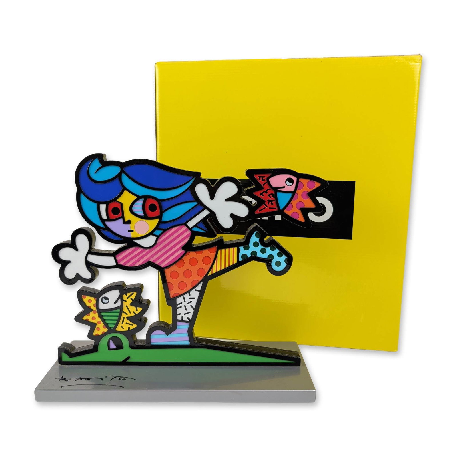 Romero Britto (Brazilian, b. 1963) Flying Fish Sculpture, Signed (1 of 6)