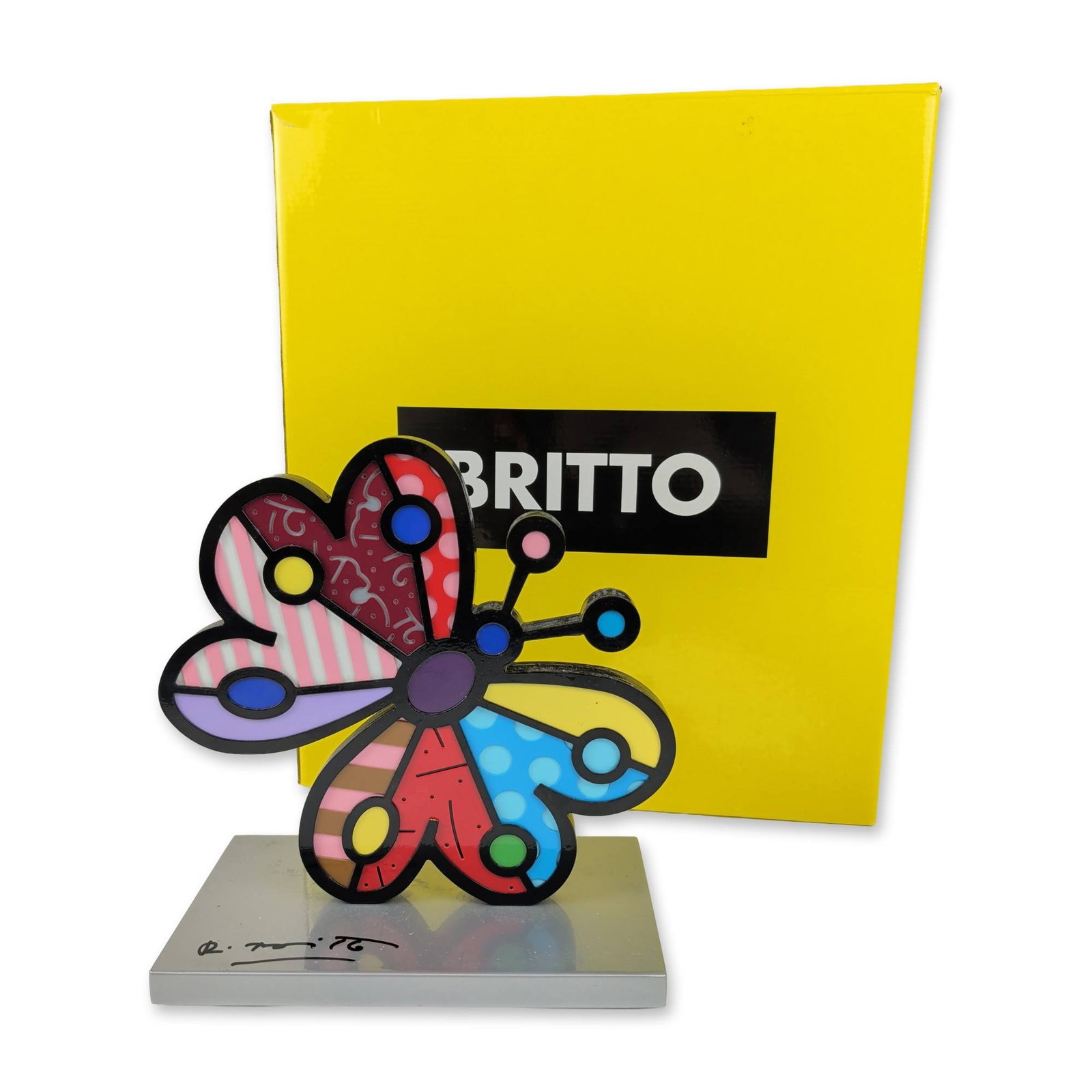 Romero Britto (Brazilian, b. 1963), Garden Butterfly Sculpture, Signed (1 of 6)