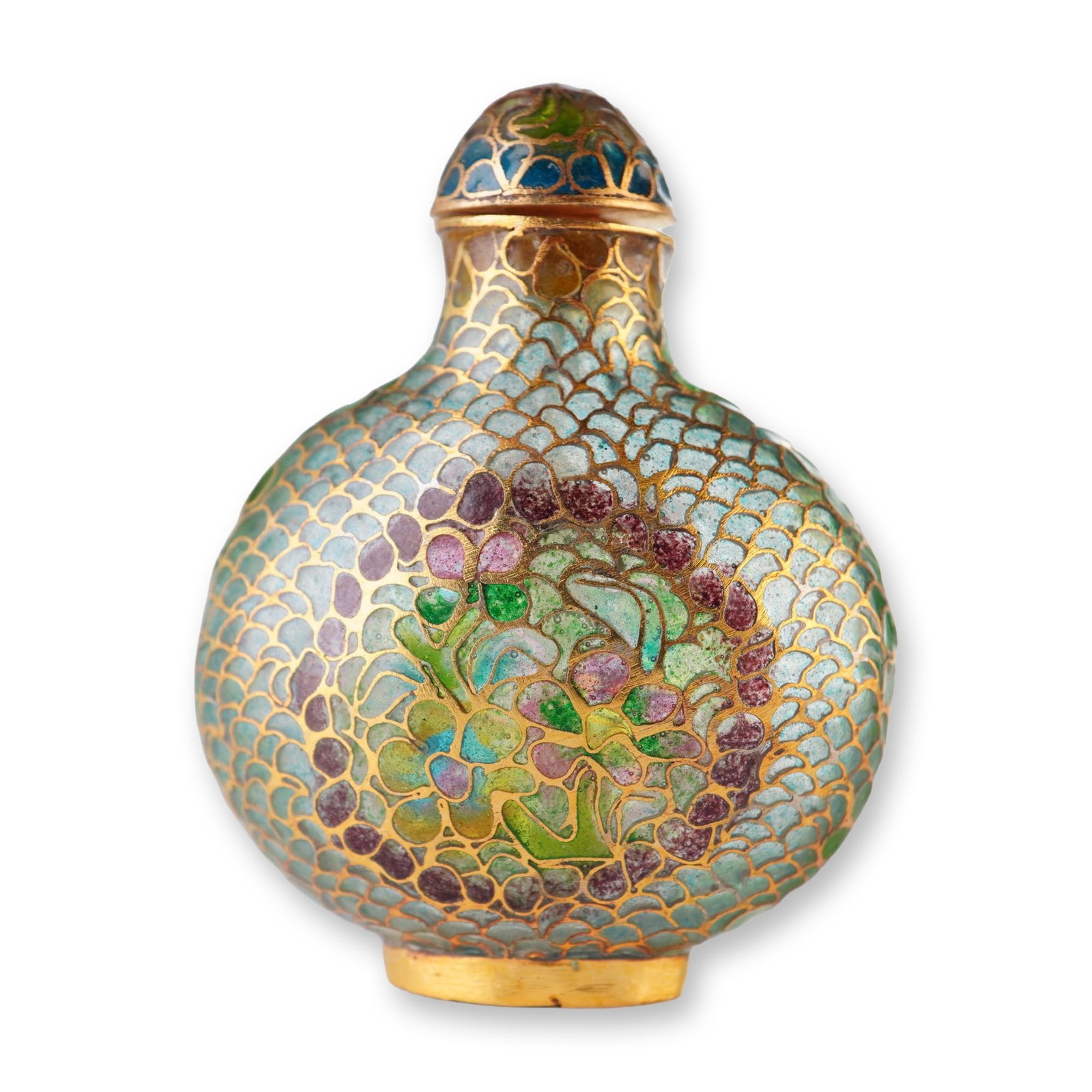 Plique-A-Jour Snuff Bottle, Floral Design (1 of 3)