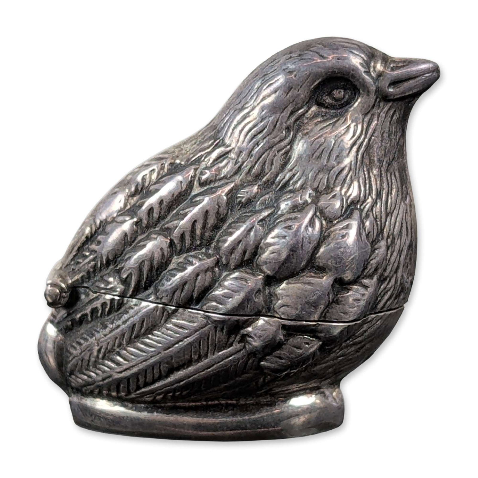 Antique Sterling Silver Figural Bird Box (1 of 5)