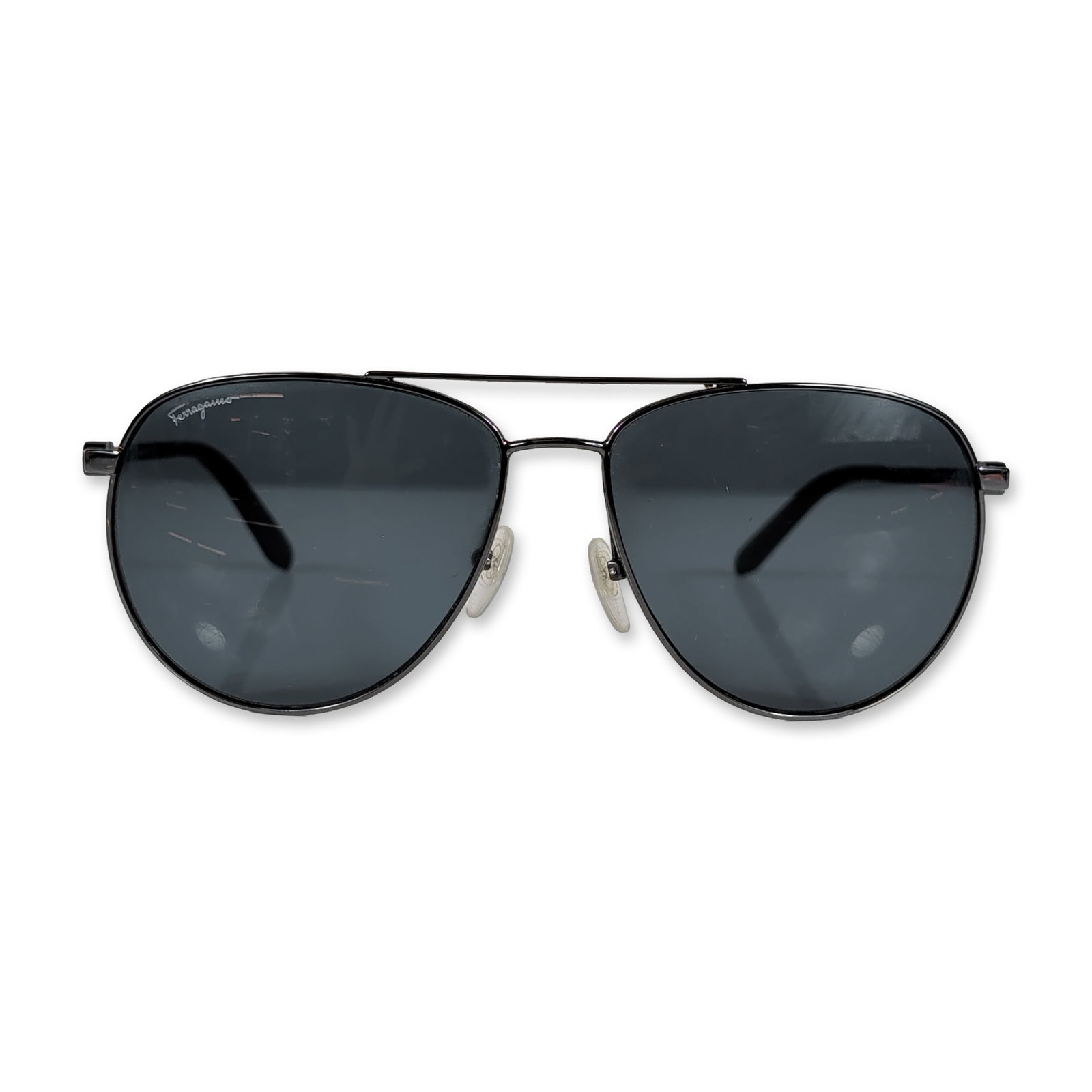 Salvatore Ferragamo Gunmetal SF157S Aviator Sunglasses with Case (1 of 5)