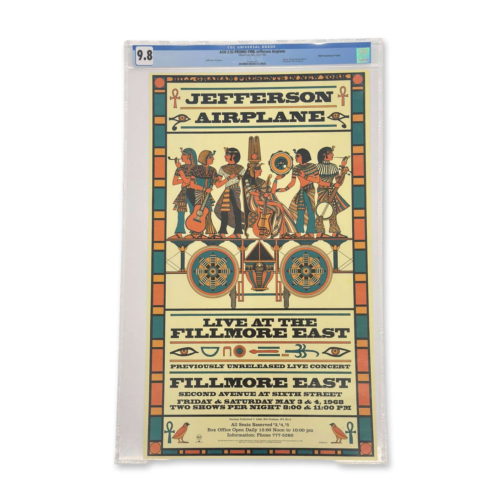 David Edward Byrd Jefferson Airplane 1998 Promotional Poster (1 of 4)