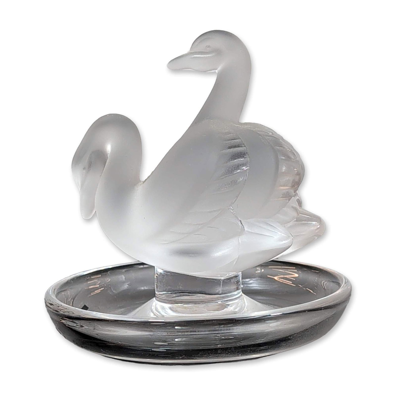 Lalique France Crystal Deux Cygnes Ring Dish (1 of 6)