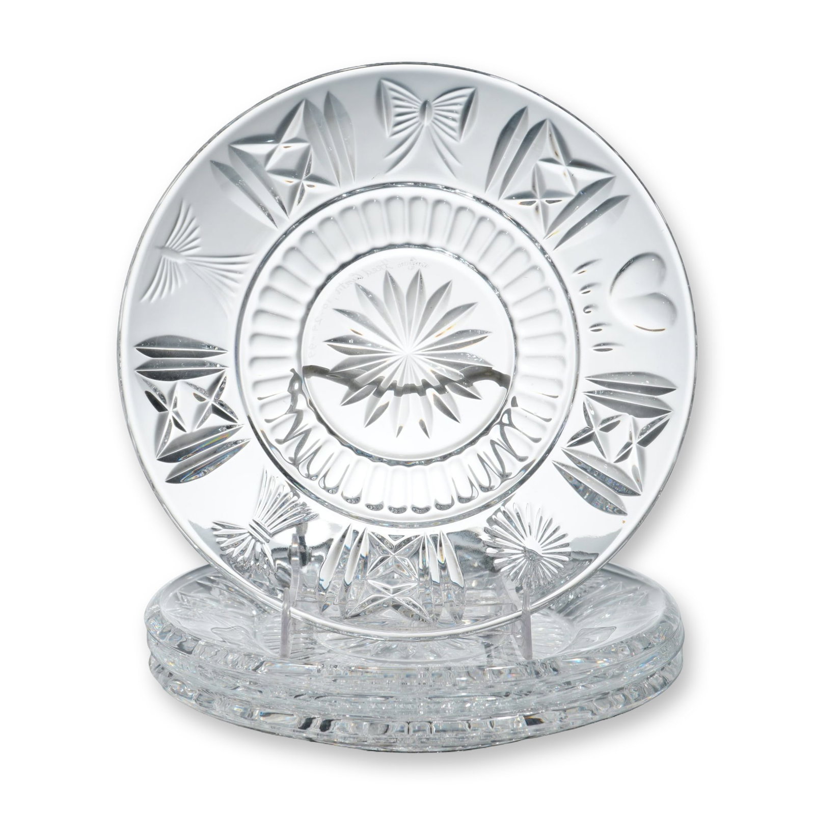 Set of 4 Waterford Millennium Series by Fred Curtis Crystal Plates (1 of 3)