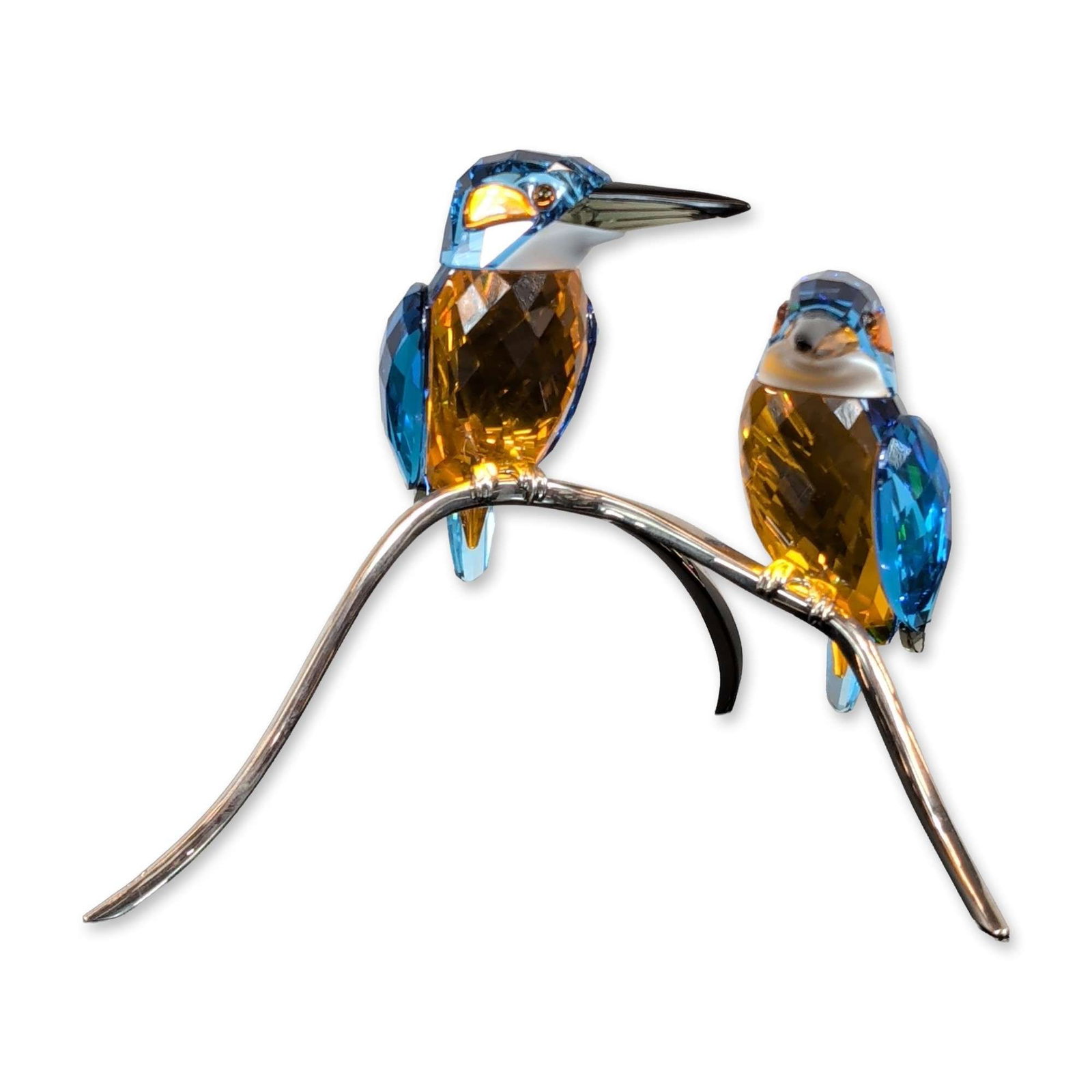 Swarovski Crystal Paradise Birds Figurine, Kingfishers Blue Turquoise (1 of 4)