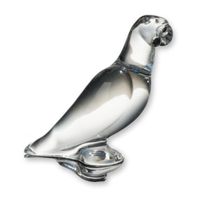 Baccarat France Clear Crystal Parrot Figurine