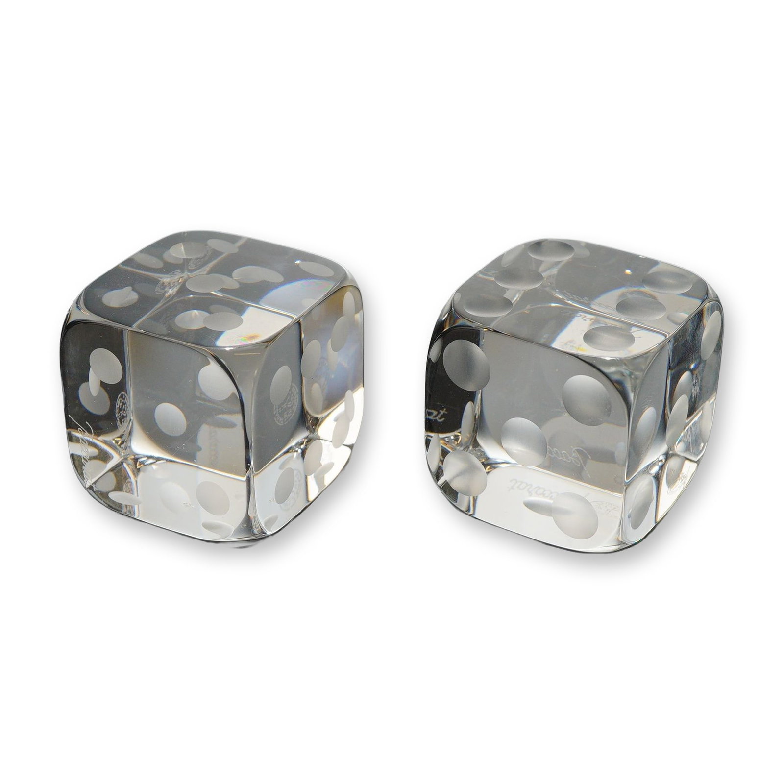 Pair of Baccarat Crystal Dice Paperweights (1 of 3)