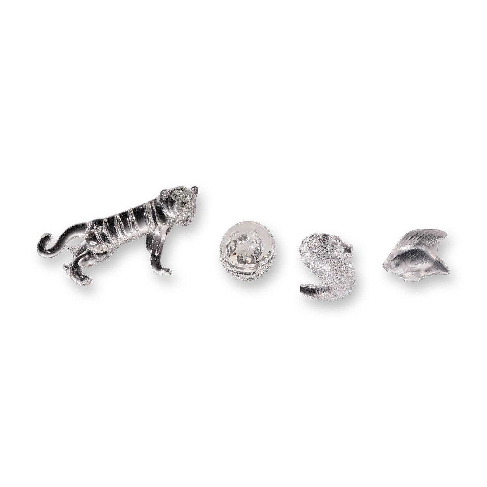 4pc Lalique, Waterford, and Russian Crystal Animal and Decorative Figurines (1 of 5)