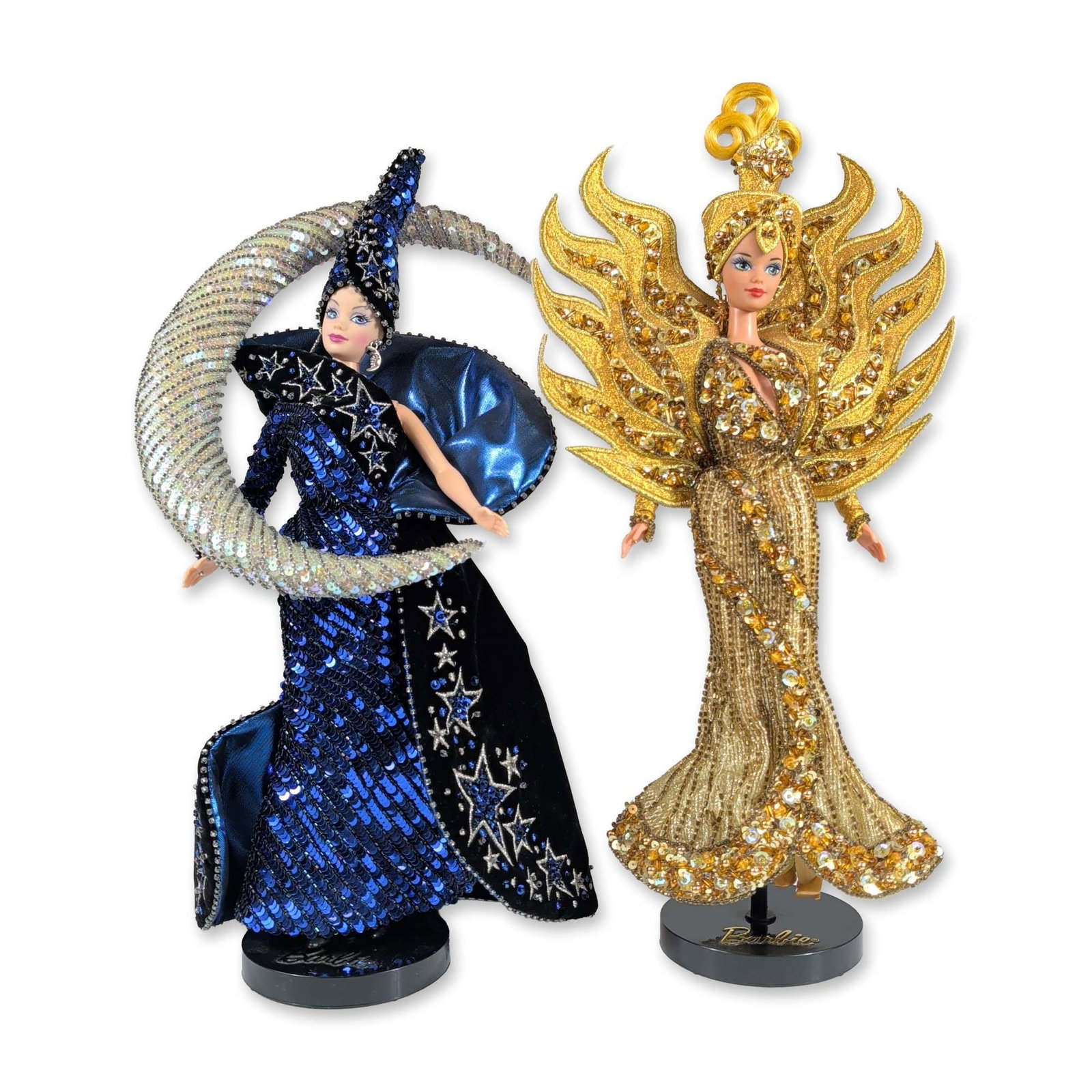 2pc Bob Mackie Designer Series Sun and Moon Goddess Barbie Dolls (1 of 5)
