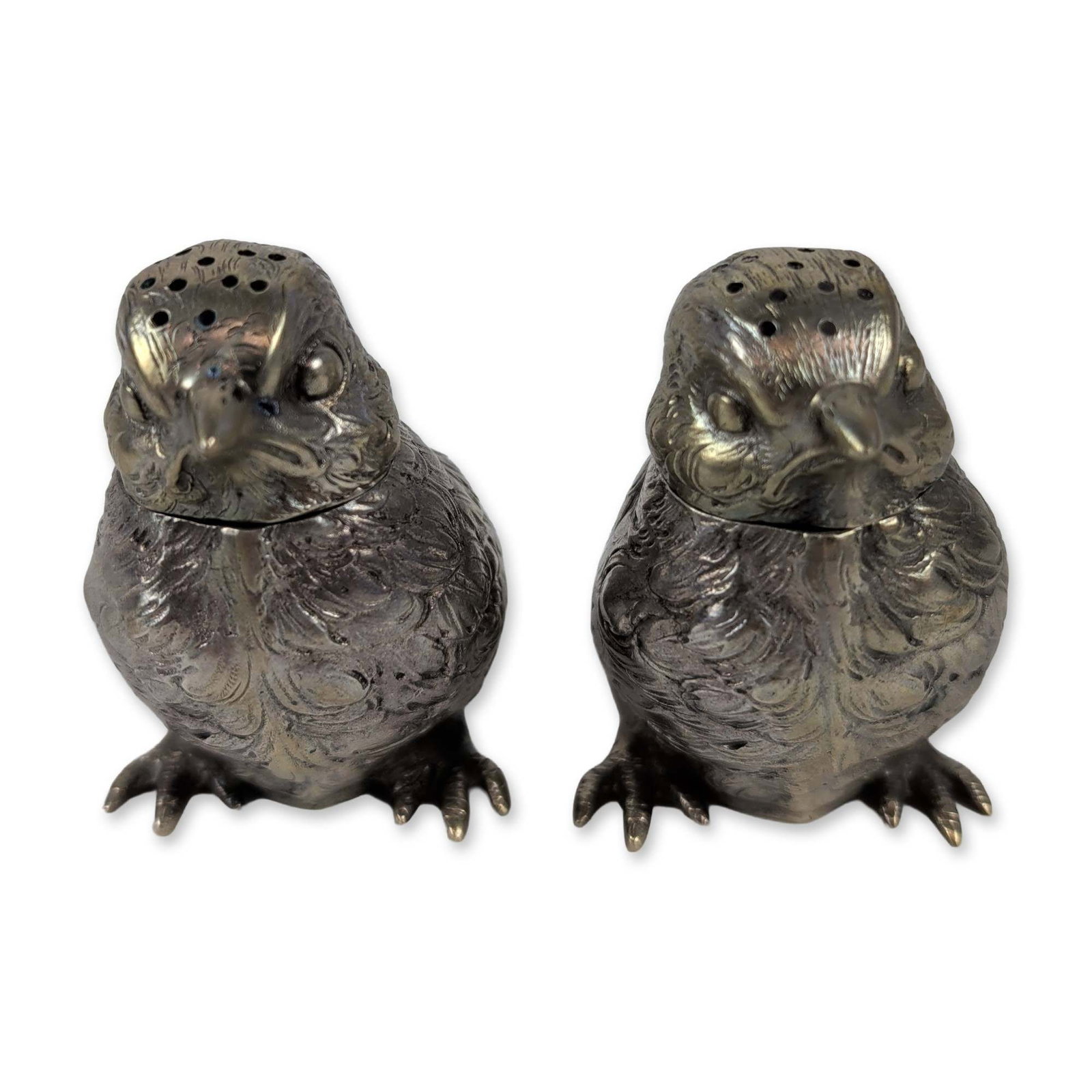 A Pair of Continental 800 Silver Bird-Form Salt and Pepper Shakers (1 of 4)