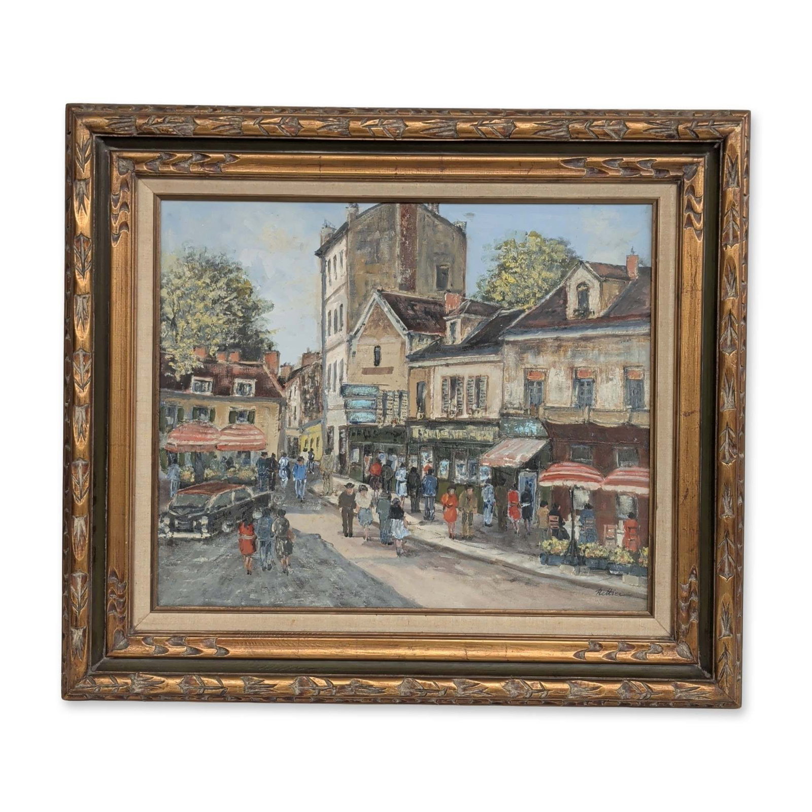 Joseph Rettier (Austrian 20th century) Parisian Street Scene, Oil on Canvas, Signed (1 of 5)