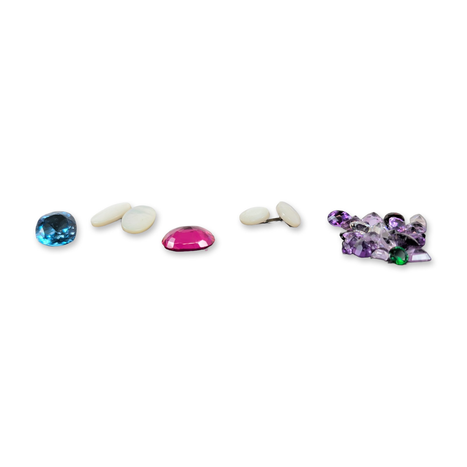 Collection of Loose Gemstones and Mother-of-Pearl Cufflinks (1 of 3)