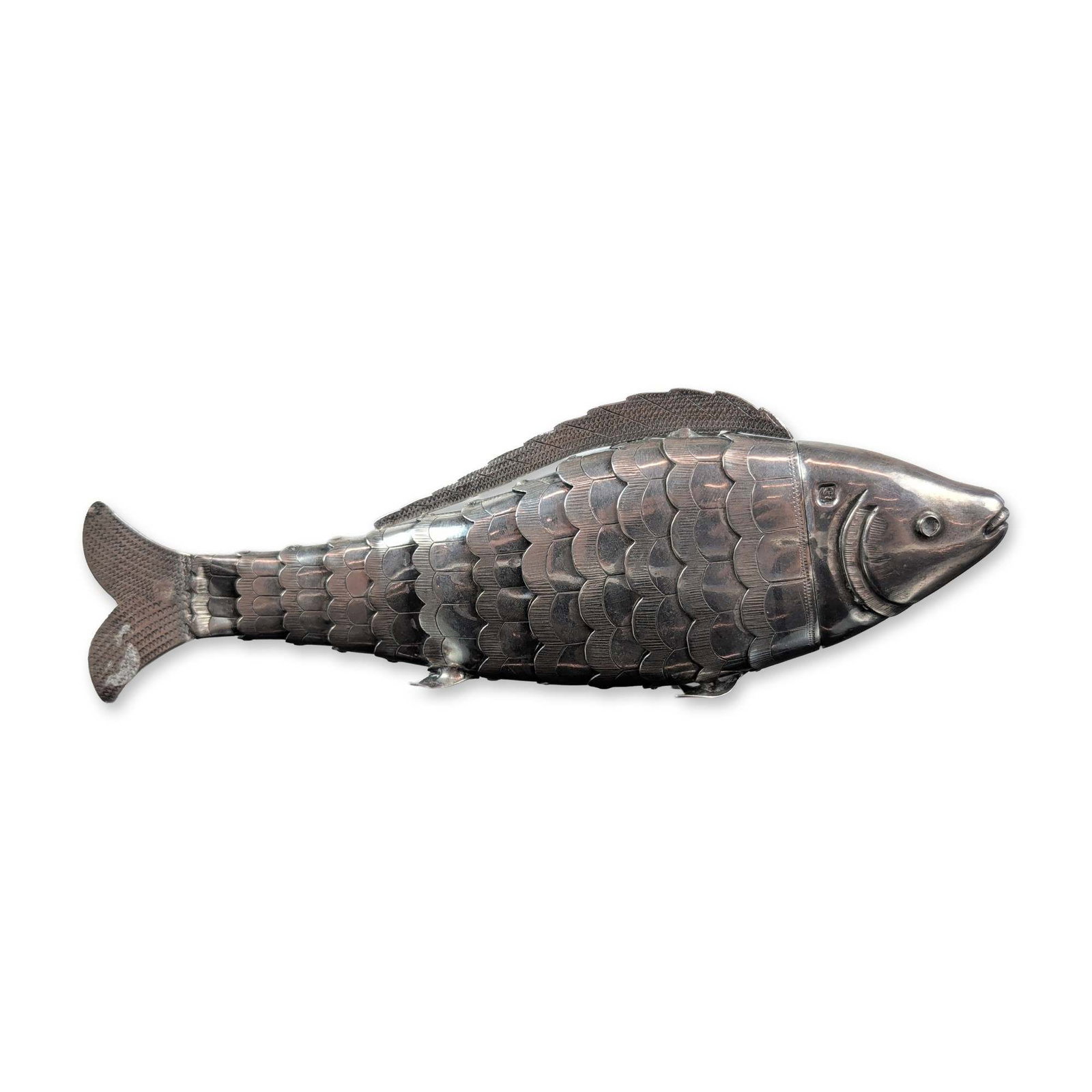Antique Continental Silver Articulated Fish Spice Box (1 of 6)