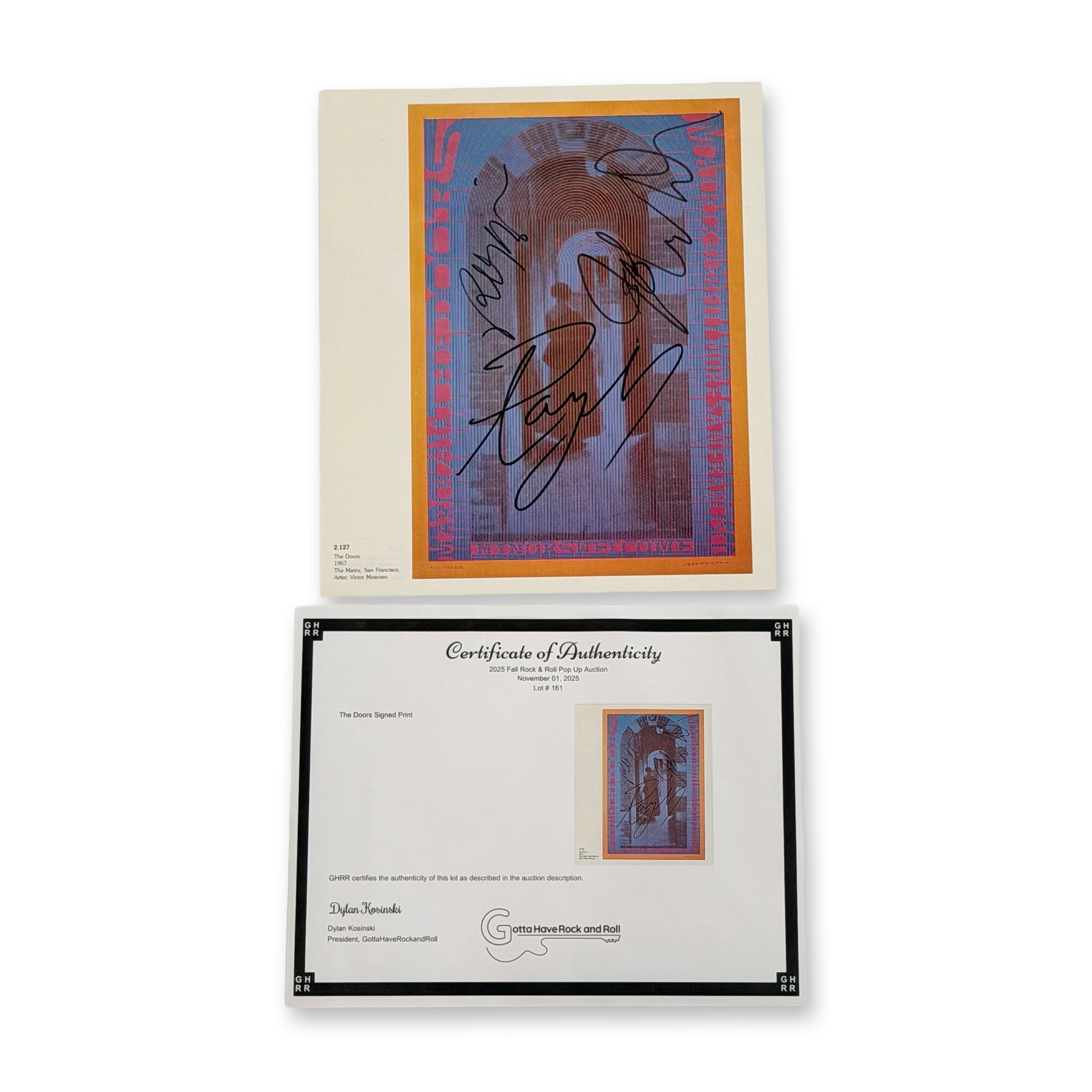 Victor Moscoso, Signed The Doors Neon Rose #10 Print (1 of 4)
