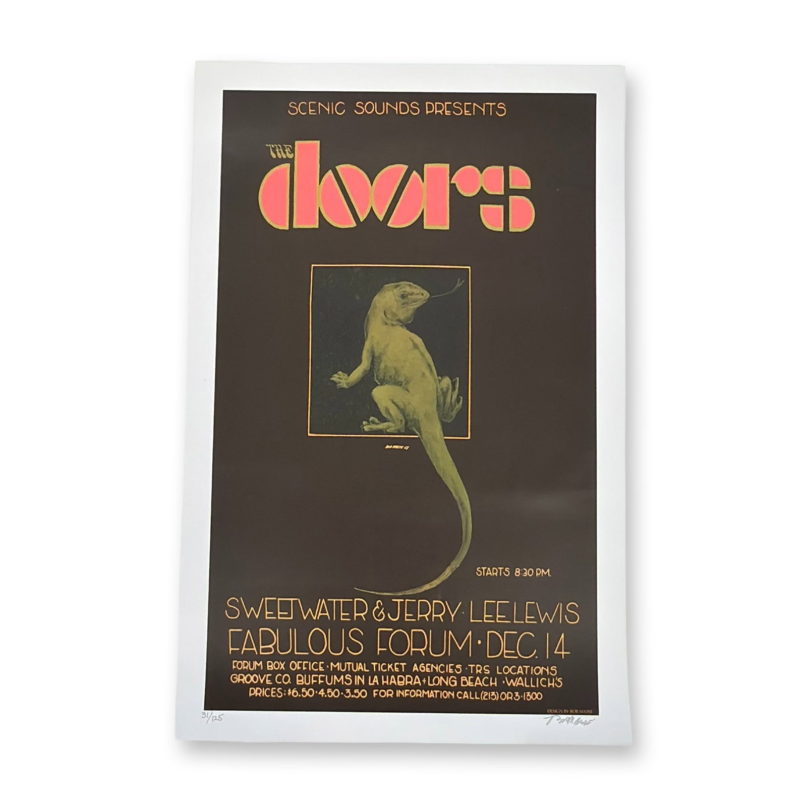 Bob Masse Signed and Numbered, "The Doors Fabulous Forum" Poster (1 of 3)