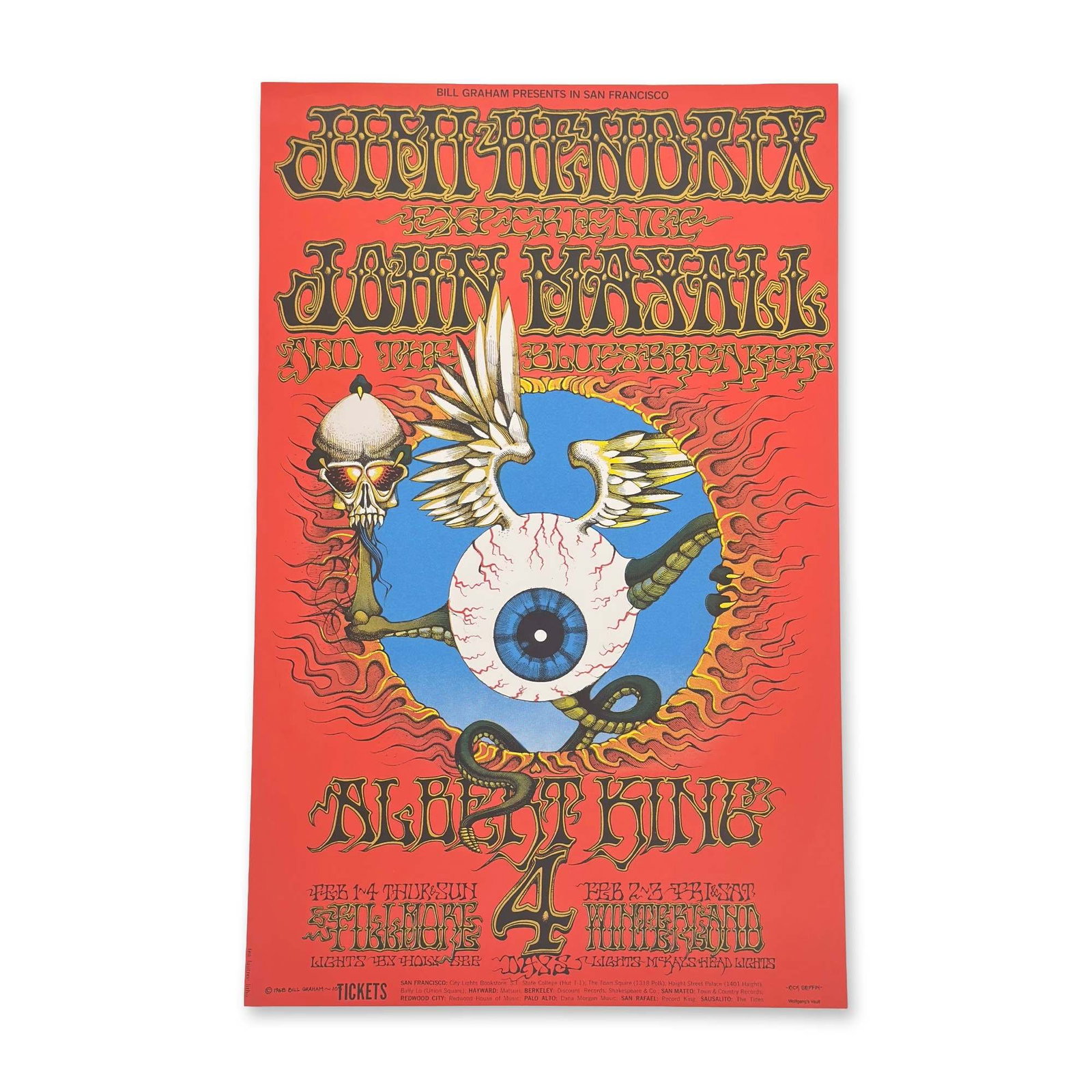 Rick Griffin Jimi Hendrix Experience BG-105 Archival 4th Print Poster (1 of 4)