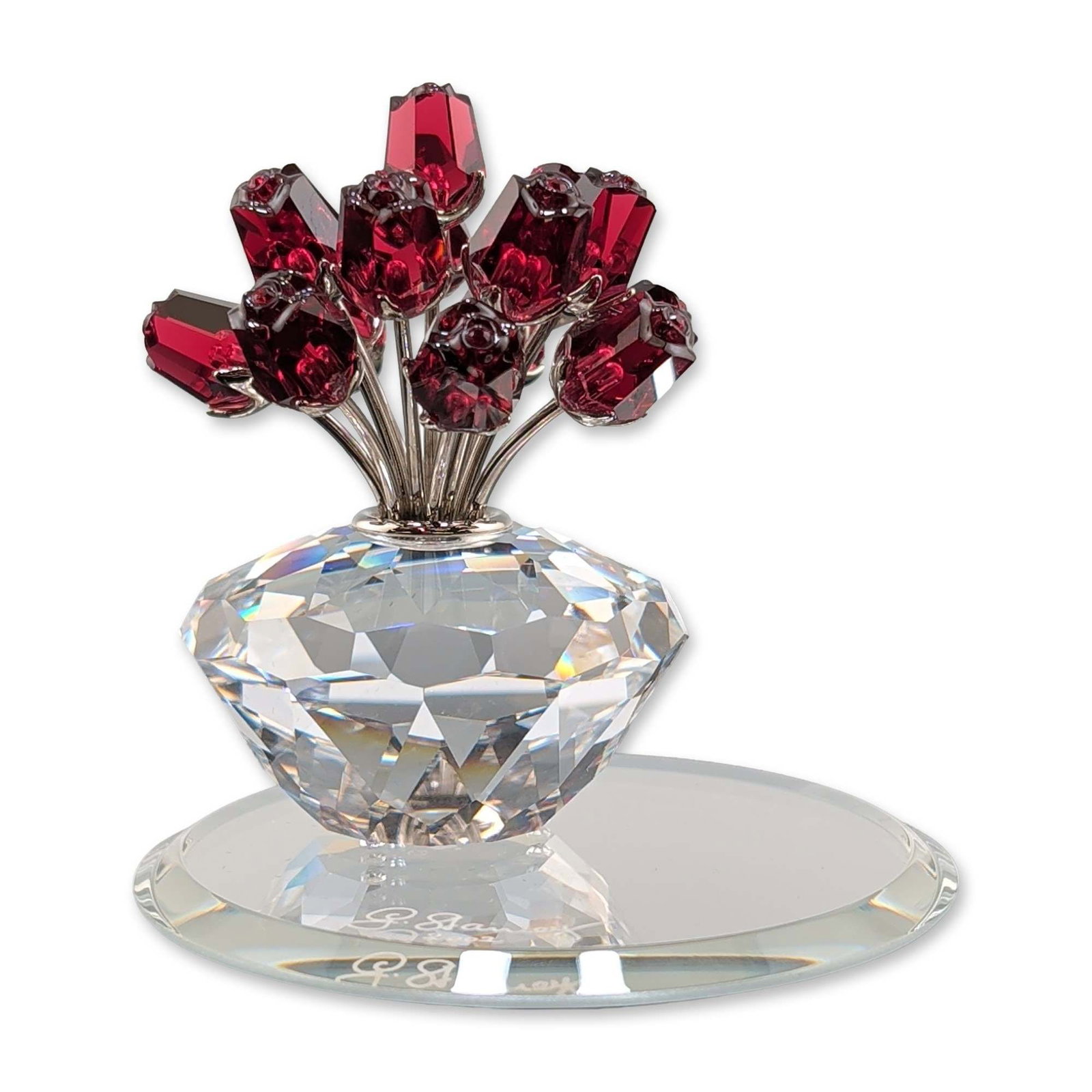 Swarovski SCS 15th Anniversary Crystal Rose Bouquet with Mirror Base (1 of 5)
