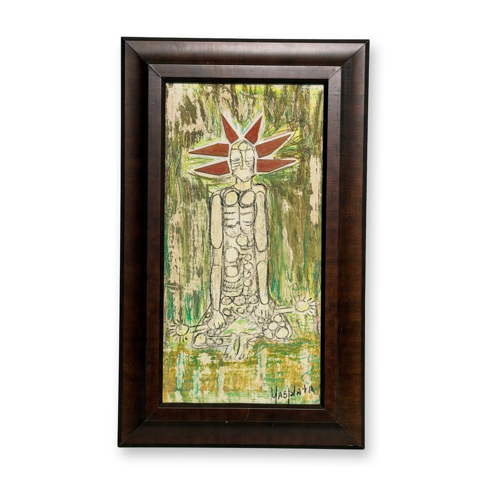 Alfonso Rendon aka Masplata (Panamanian, 1957 - 2025), Pastel on Board, Shaman (1 of 4)
