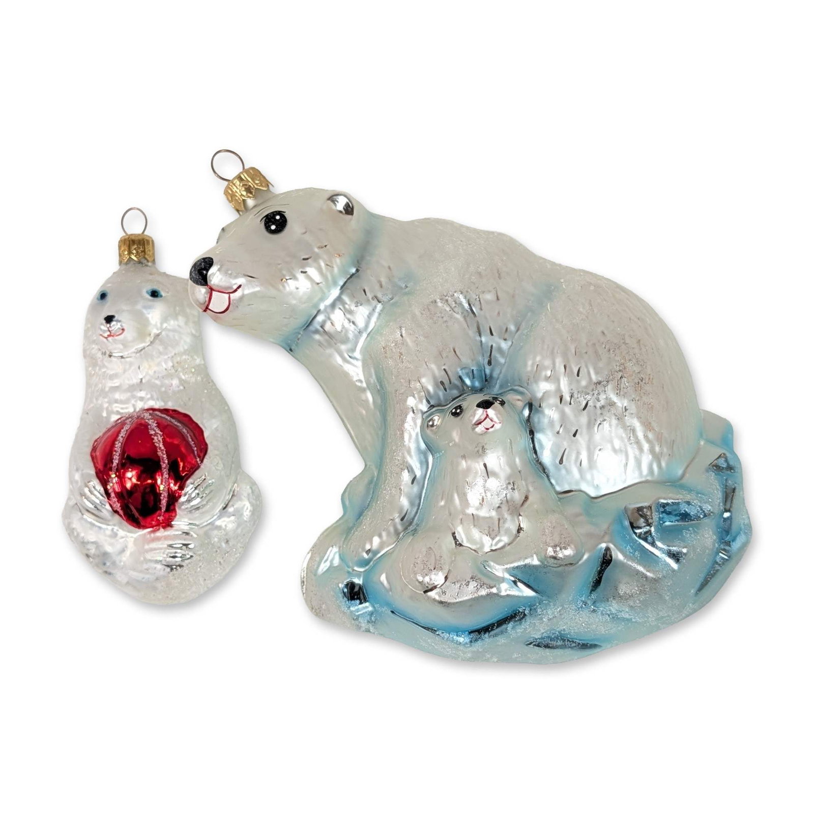 Two Christopher Radko Glass Polar Bear Ornaments (1 of 6)