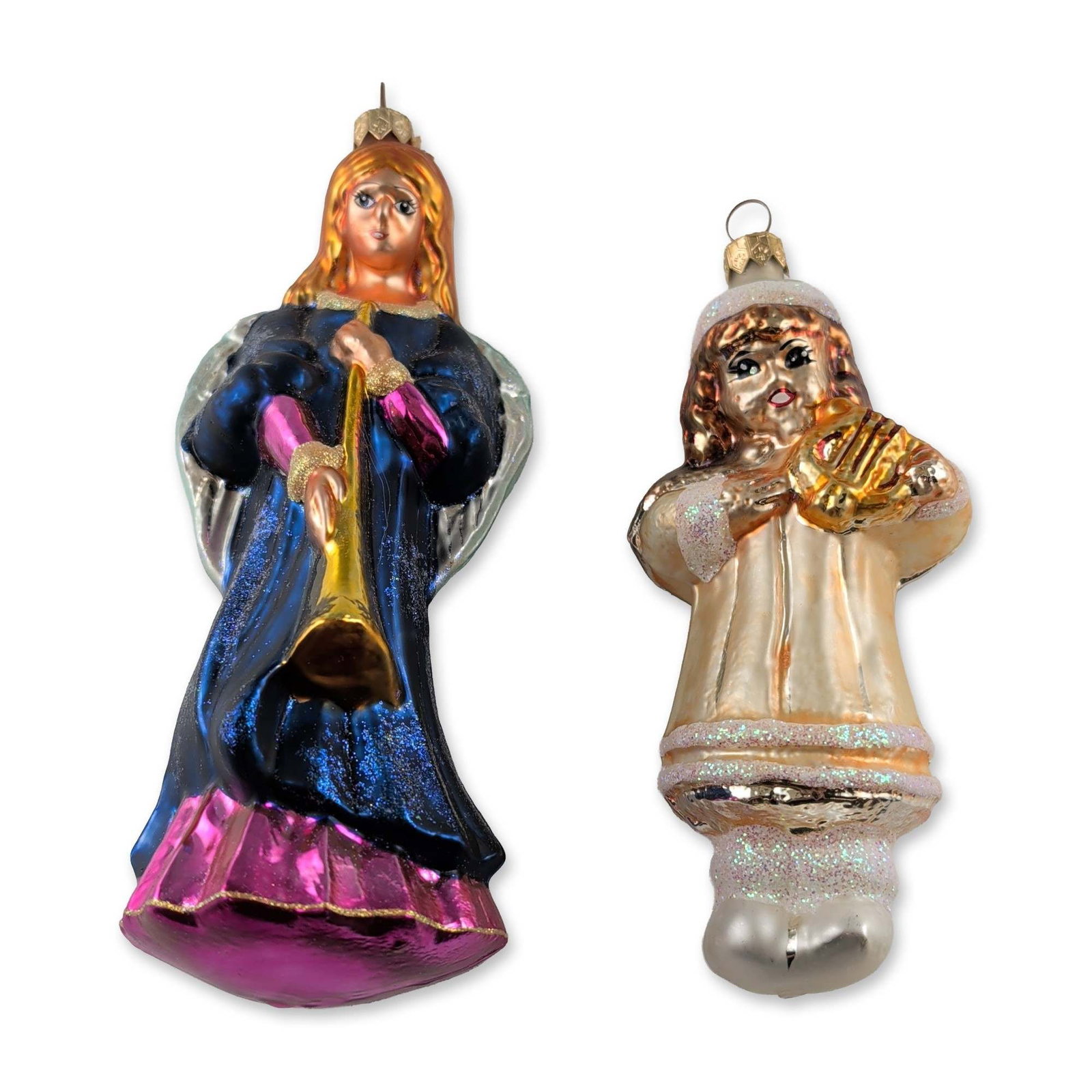 Two Christopher Radko Hand Blown Glass Angel Christmas Ornaments (1 of 3)