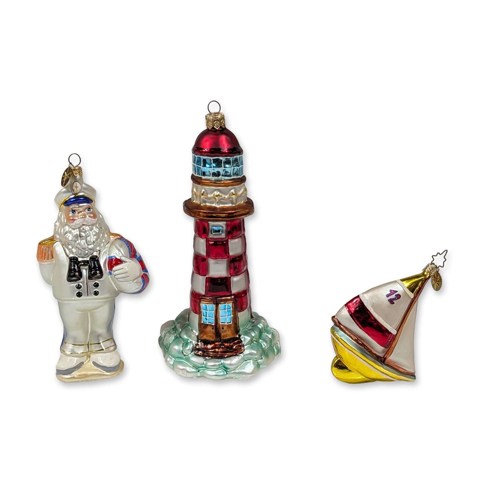 Three Christopher Radko Nautical Theme Glass Ornaments (1 of 3)