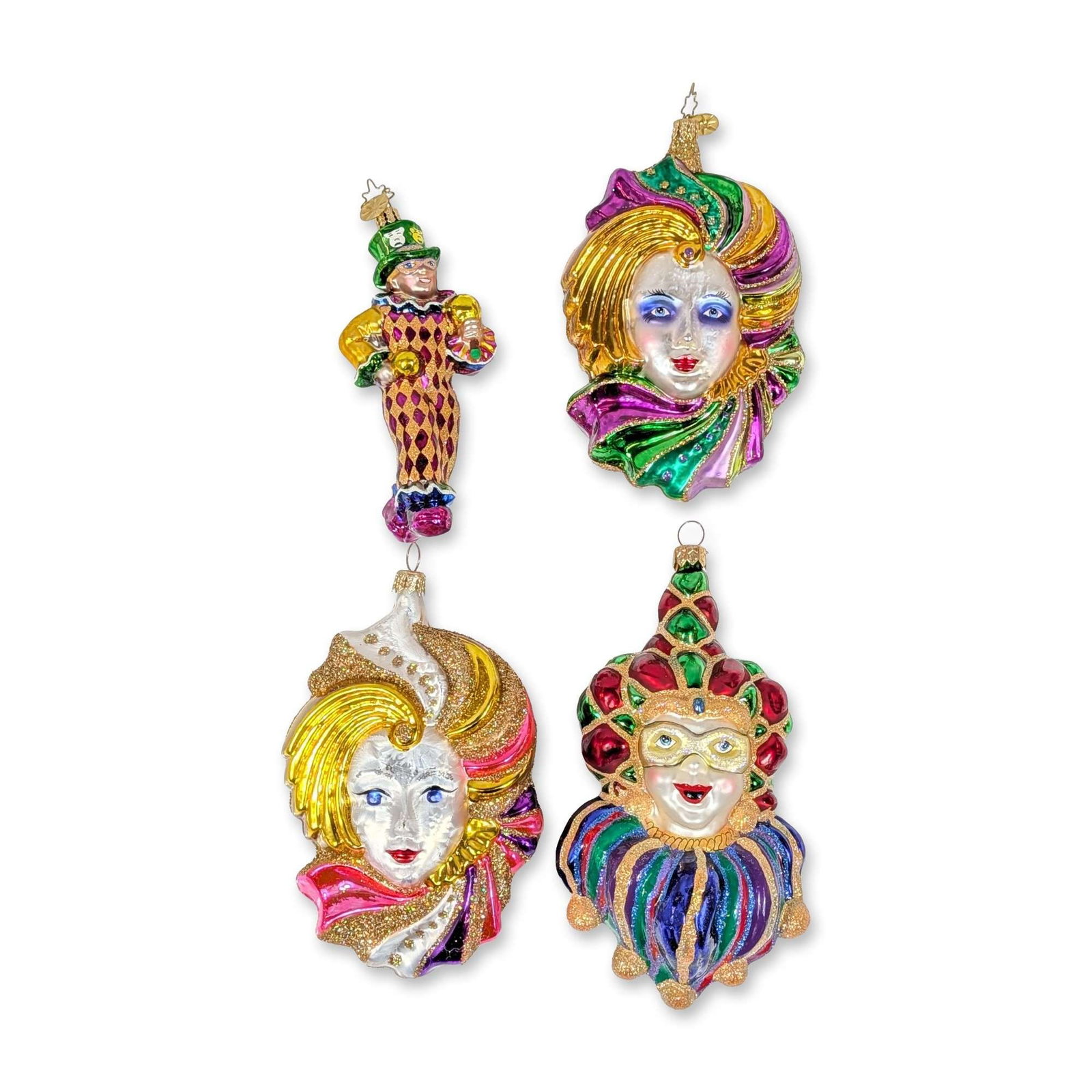4pc Christopher Radko Merry Masquerade Glass Ornaments (1 of 4)