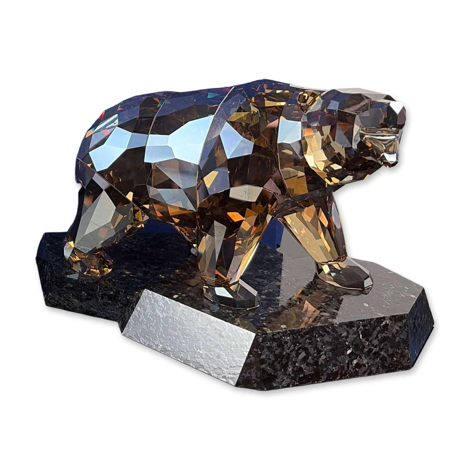 Swarovski Crystal Figurine, Soulmates - Bear: This Swarovski bear, part of the Soulmates collection, embodies strength and the careful precision long linked to the stock exchange. A symbol of protection and deliberate action, this majestic