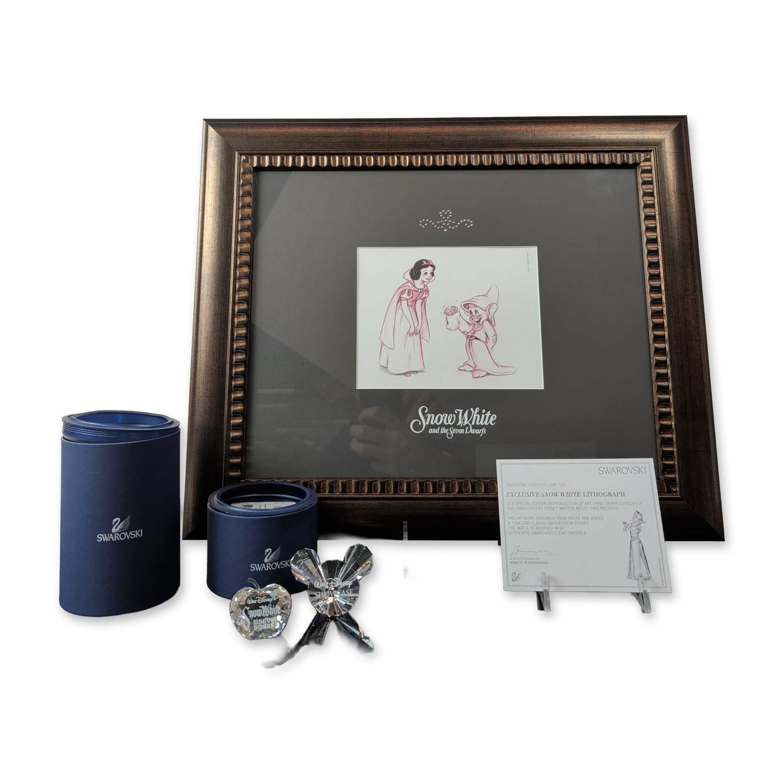 3pc Swarovski Disney Snow White Lithograph and Title Plaques (1 of 5)